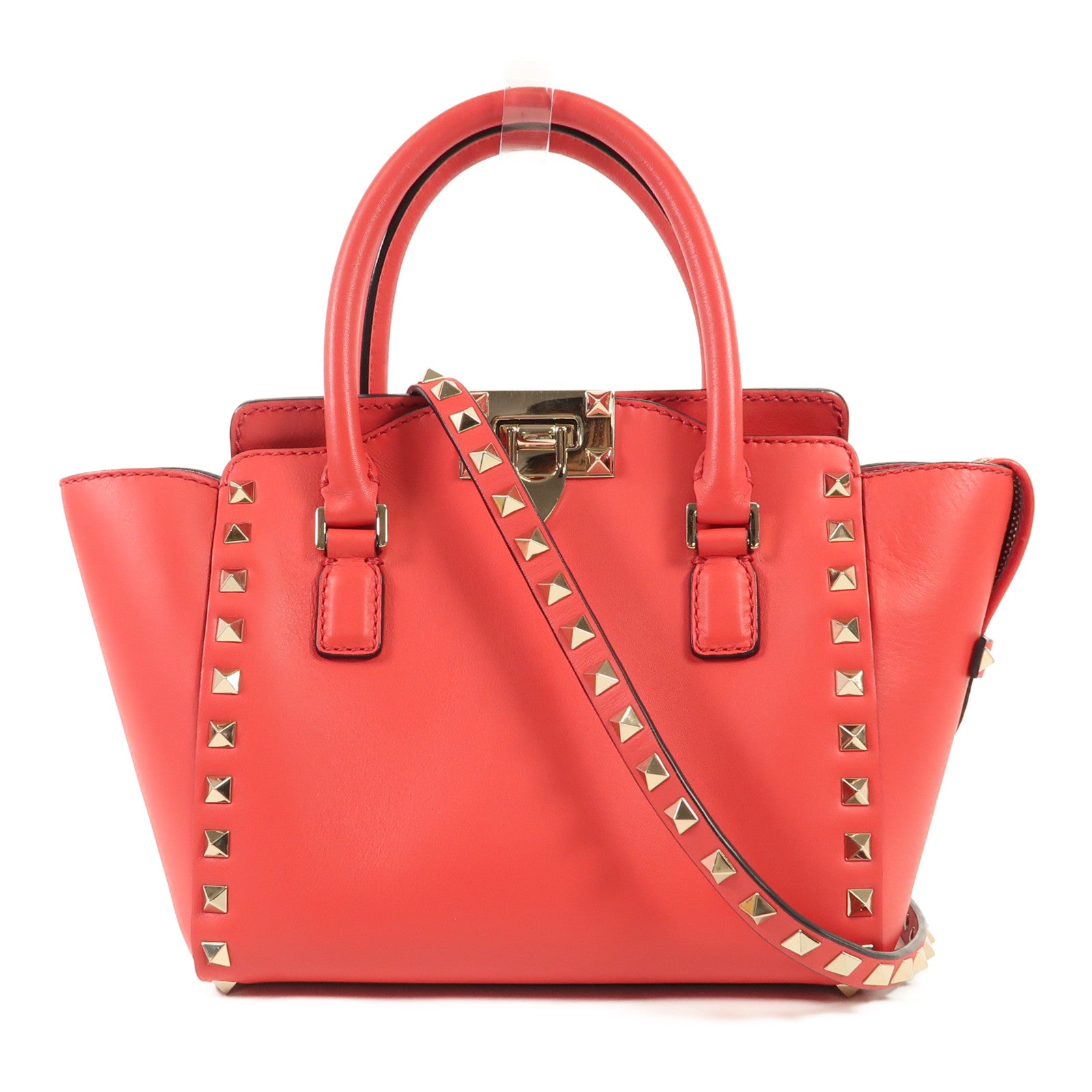 Valentino 牛皮皮革Shoulder Bag金扣手挽肩背兩用袋