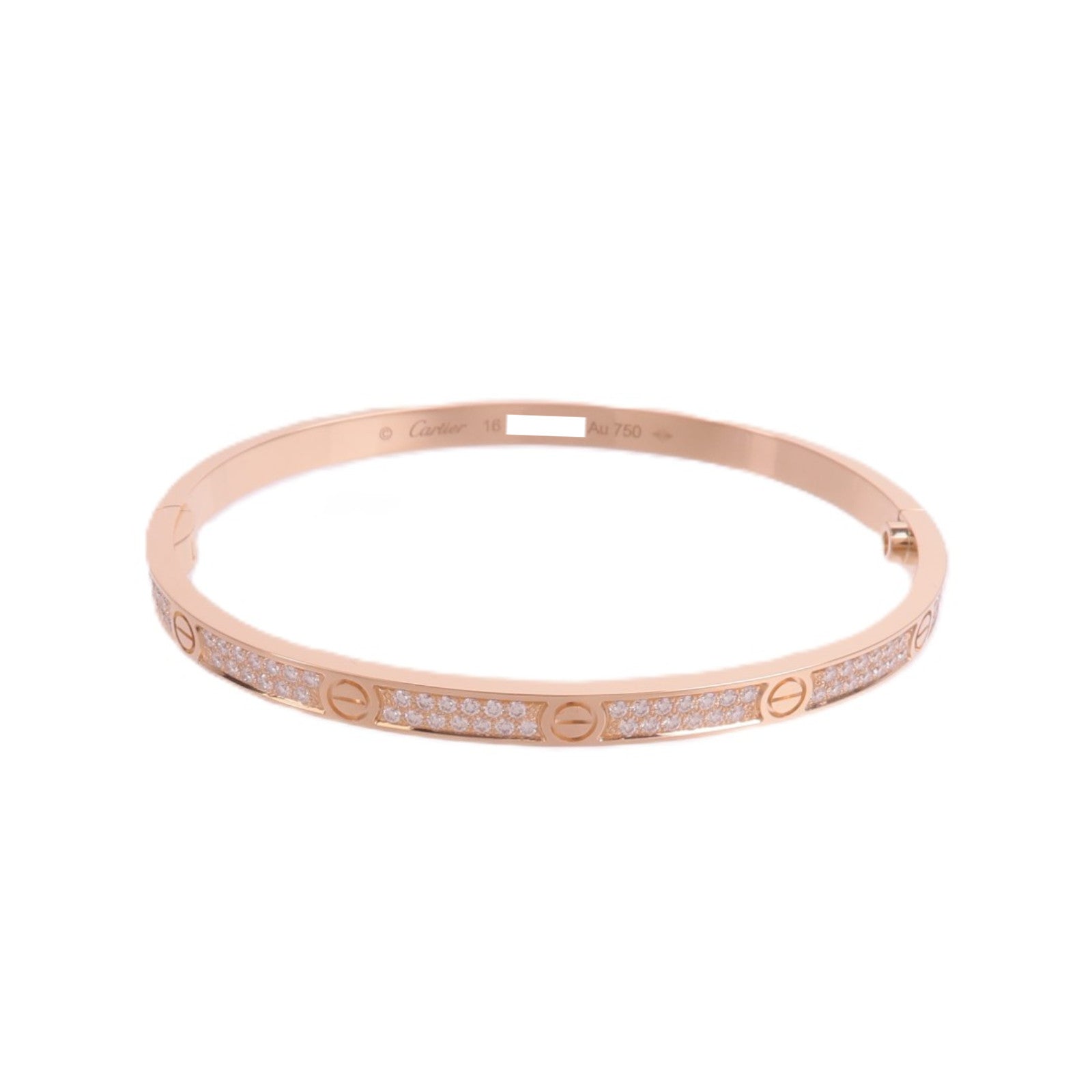 CARTIER 18K玫瑰金Love Bracelet SM Paved Diamond手鐲