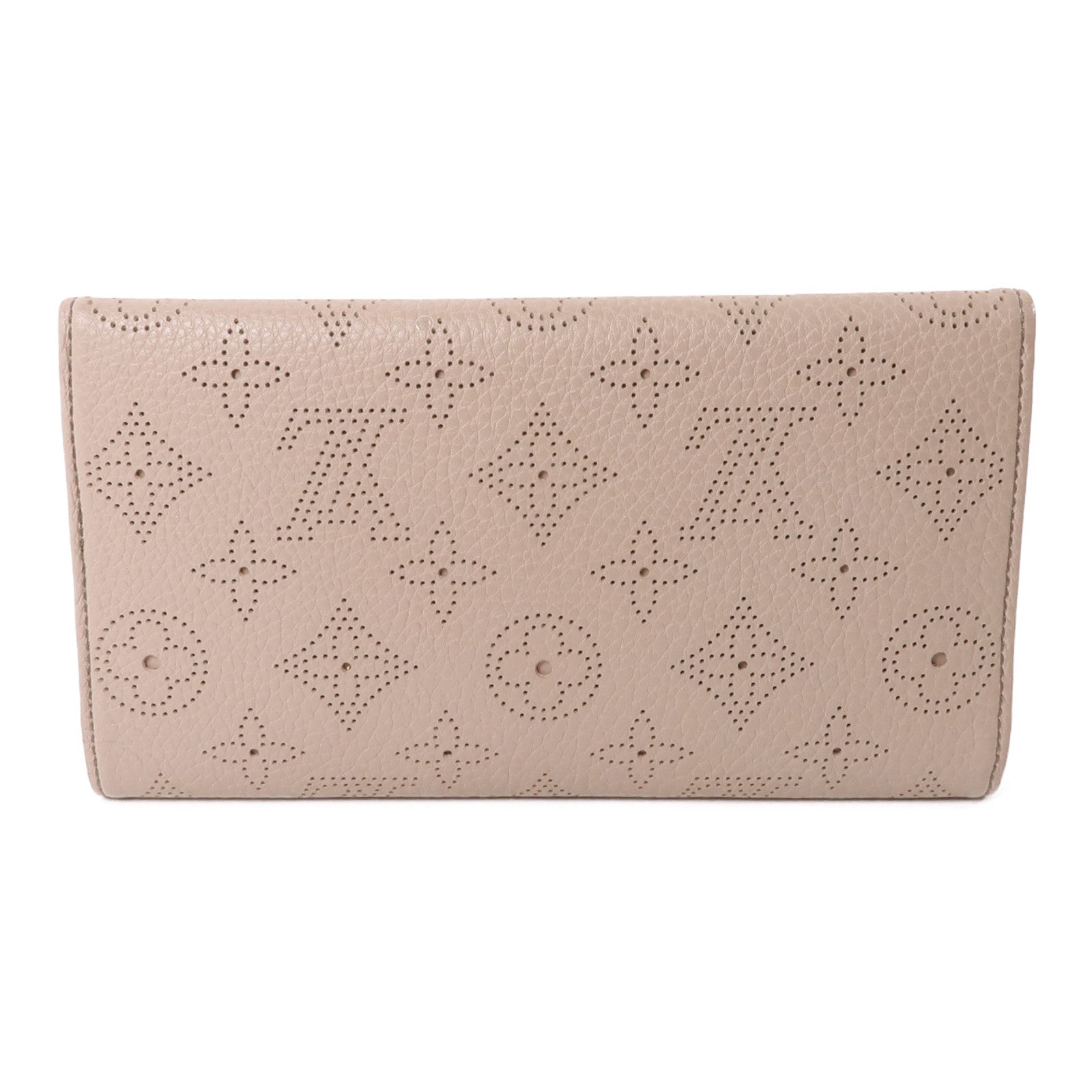 LOUIS VUITTON 【激減優惠】Monogram Mahina Amelia Coquille Long Wallet金扣長錢包米色