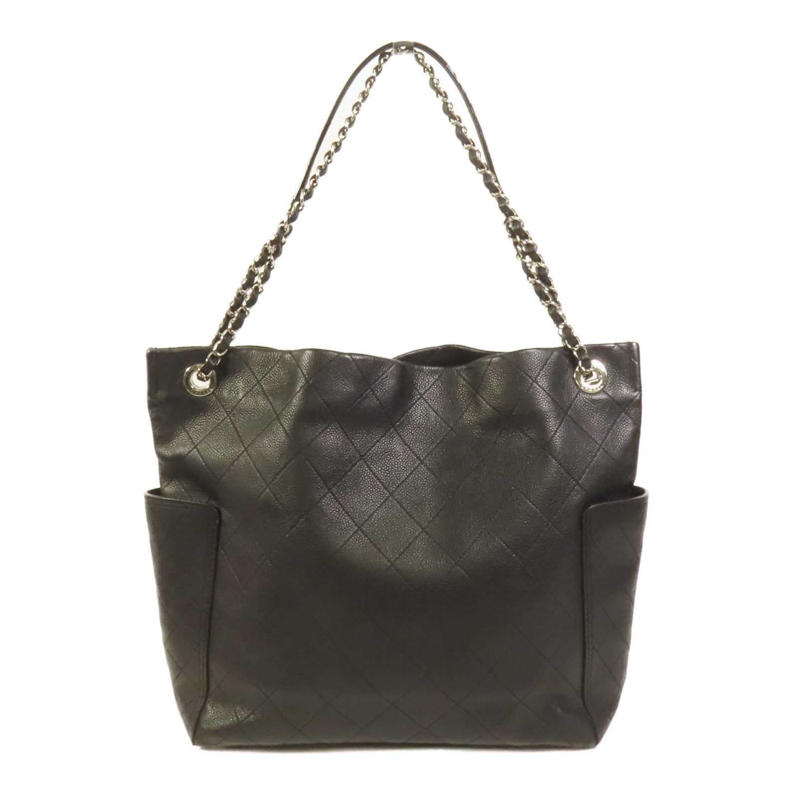 CHANEL 牛皮皮革Shoulder Bag銀扣鏈帶肩背袋