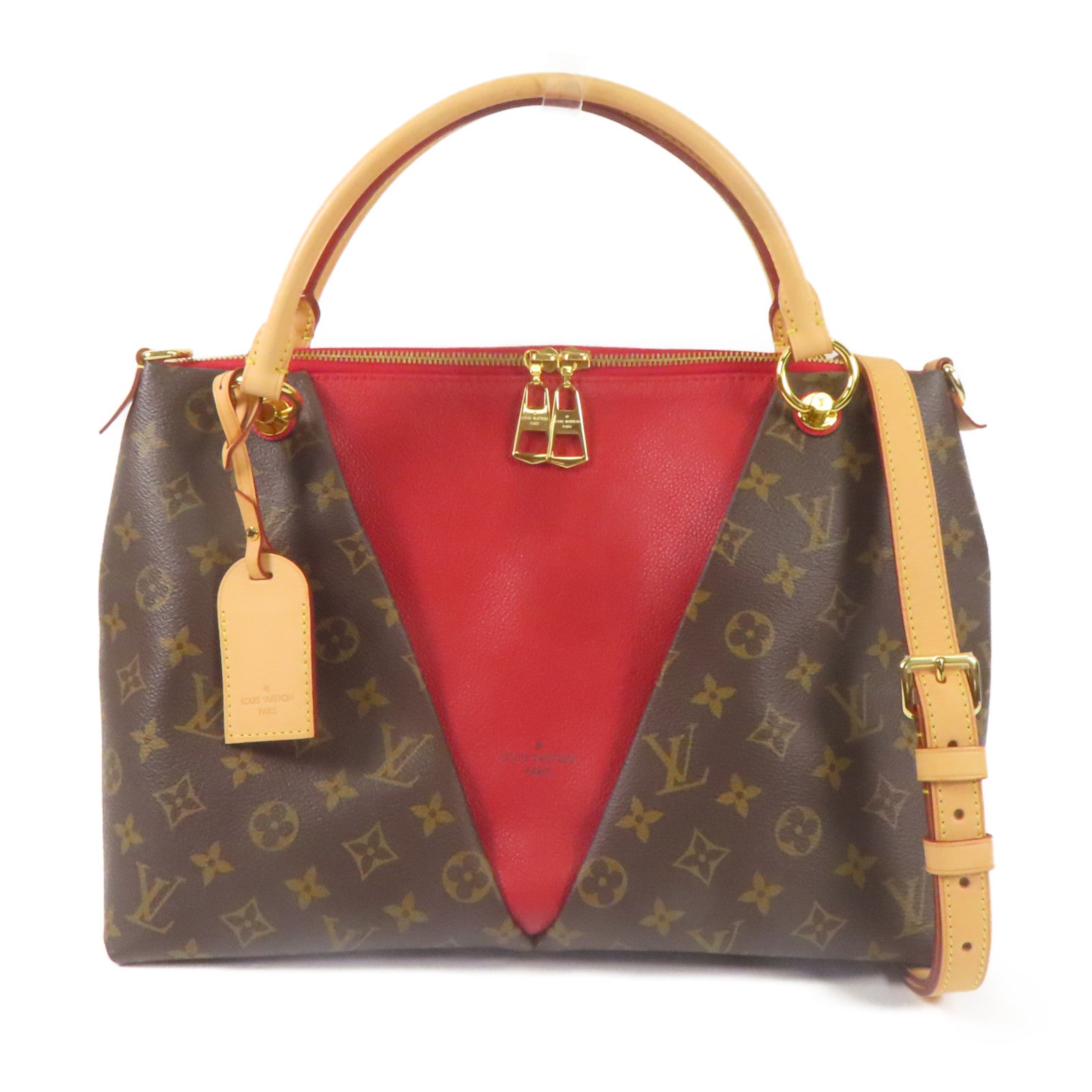 LOUIS VUITTON LV GHW V Tote MM 2way Shoulder Bag M43957 Monogram Cerise