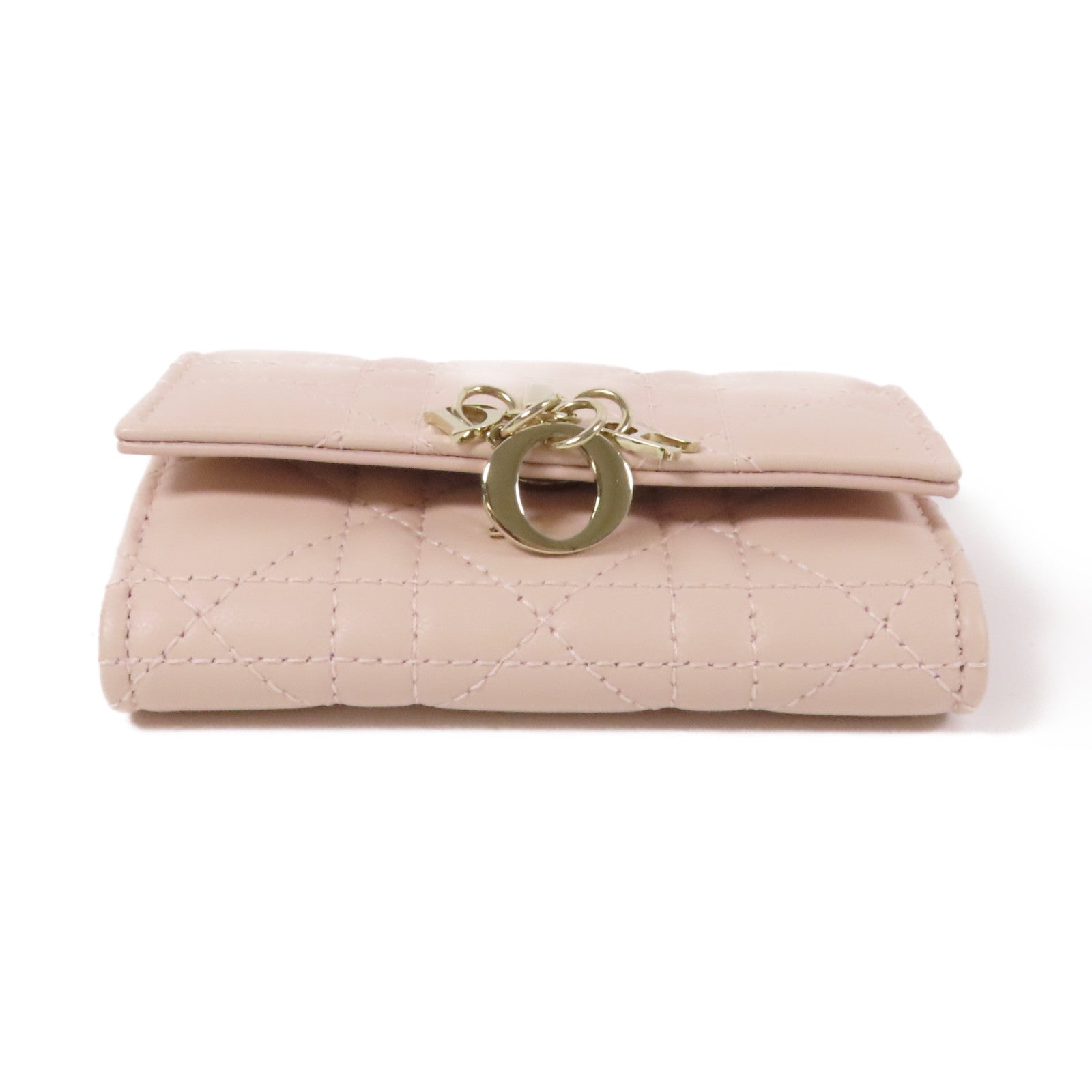 Dior 羊革皮革Caro Dahlia金扣卡片套