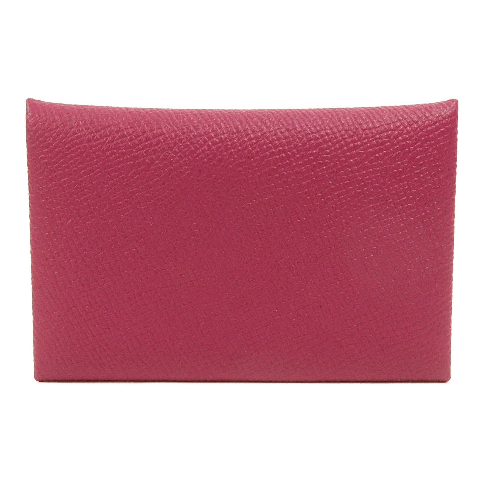HERMES Epsom皮革Calvi卡片套Rose Pourpre