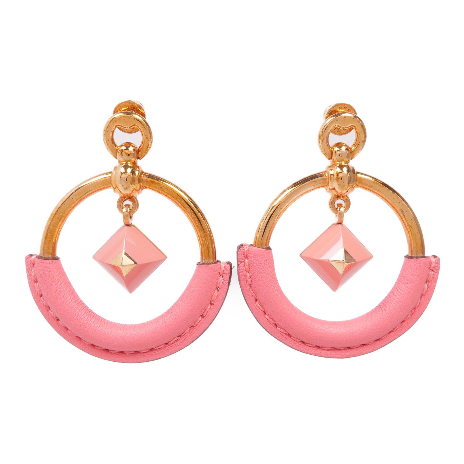 HERMES 【激減優惠】金屬/皮革Earrings耳環