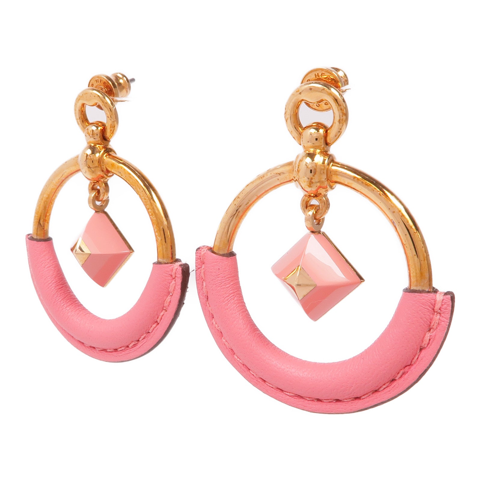 HERMES 金屬/皮革Earrings耳環