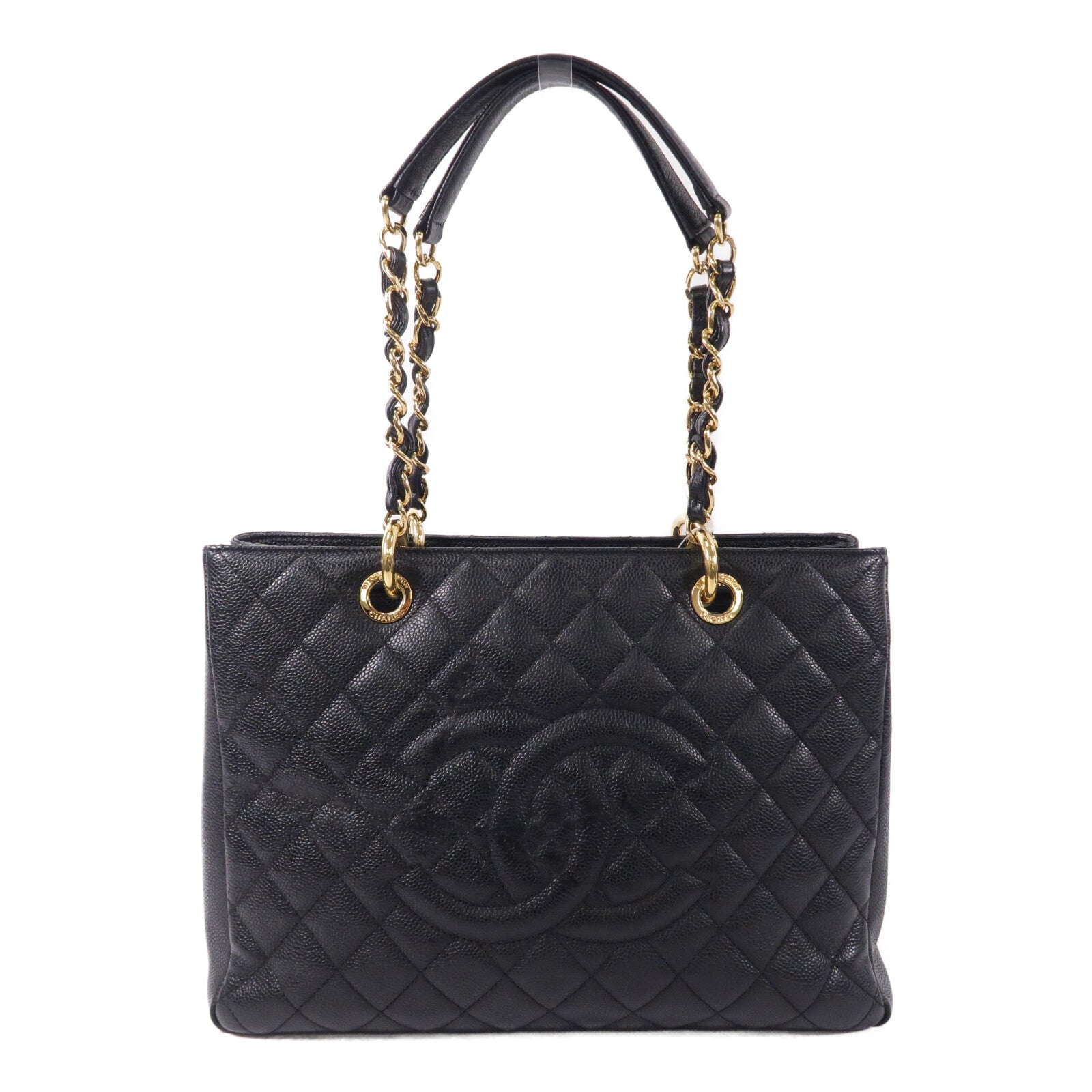 CHANEL 牛皮皮革GST Grand Shopping Tote Bag鏈帶肩背袋