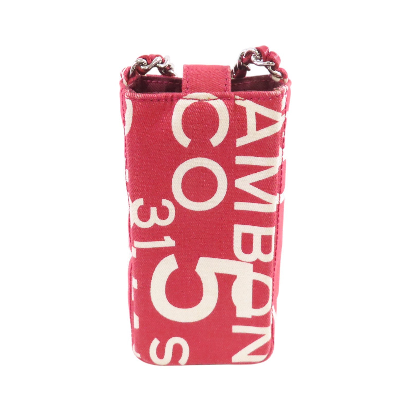 CHANEL 【激減優惠】帆布Phone Case Shoulder Bag金扣鏈帶肩背袋