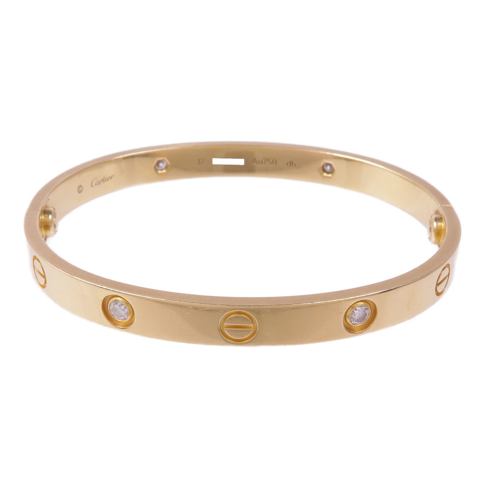 CARTIER 18K黃金Love Bracelet 4 Diamonds鑽石手鐲Cartier#17