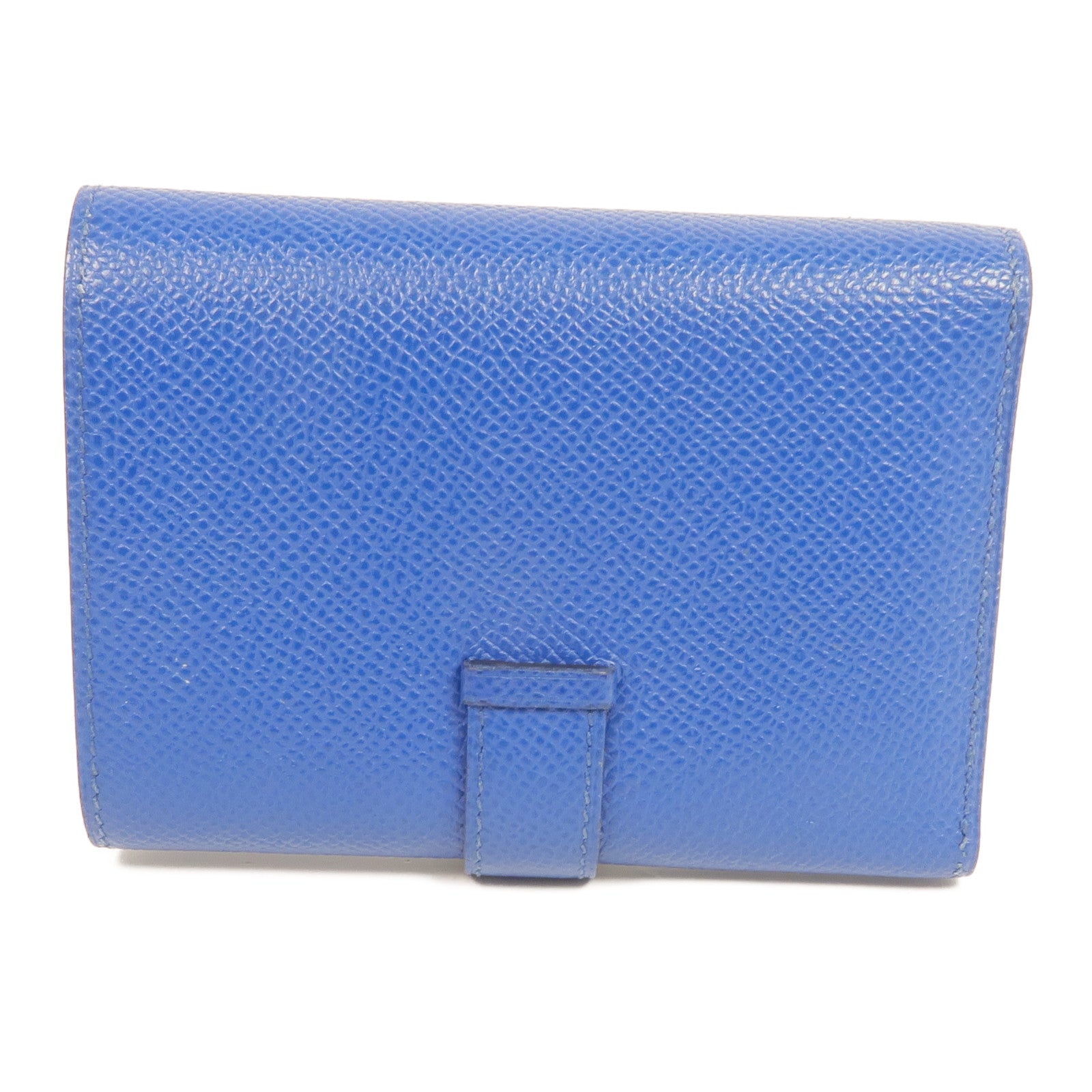 HERMES Epsom皮革Bearn Verso Wallet銀扣錢包Bleu Saphir