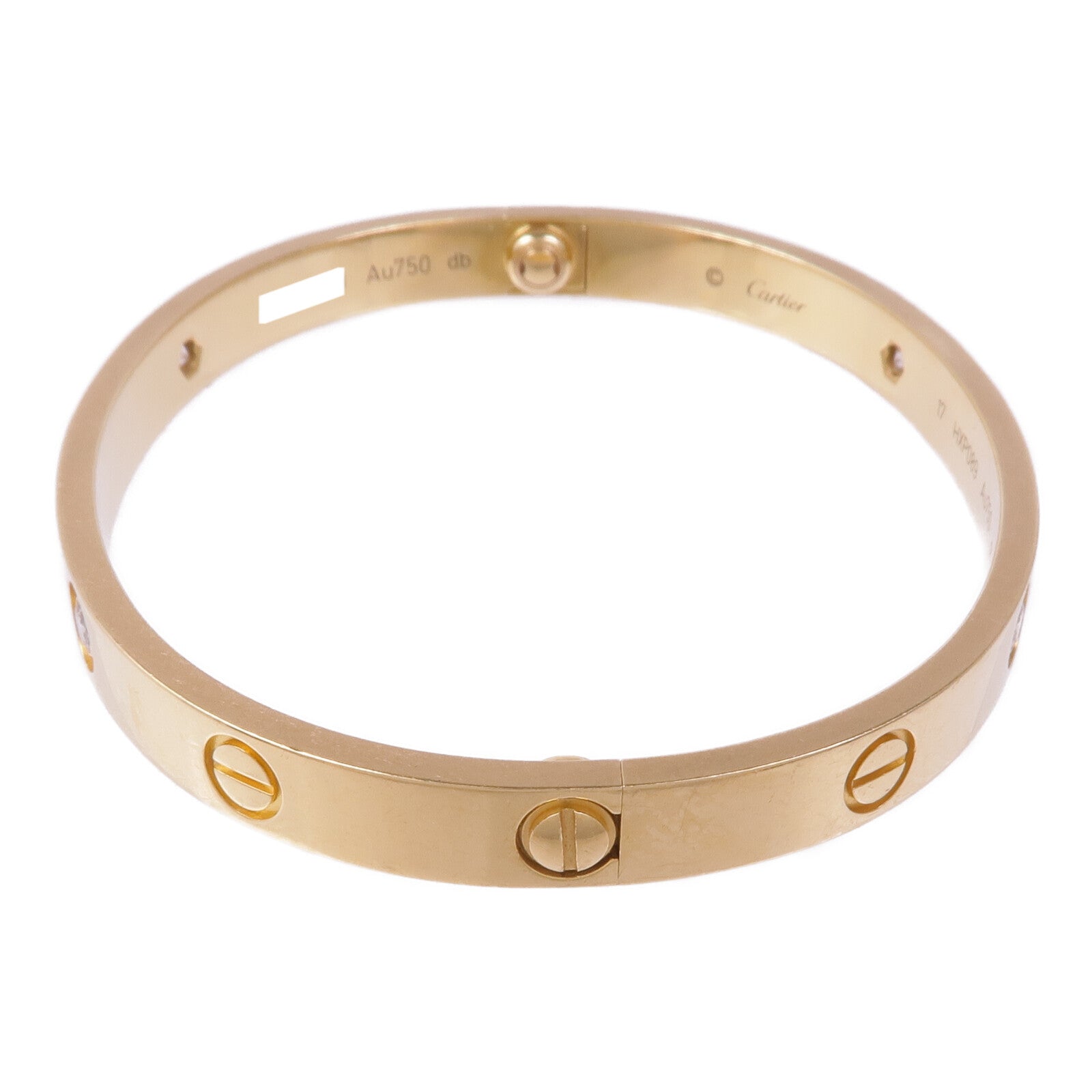 CARTIER 18K黃金Love Bracelet 4 Diamonds鑽石手鐲Cartier#17