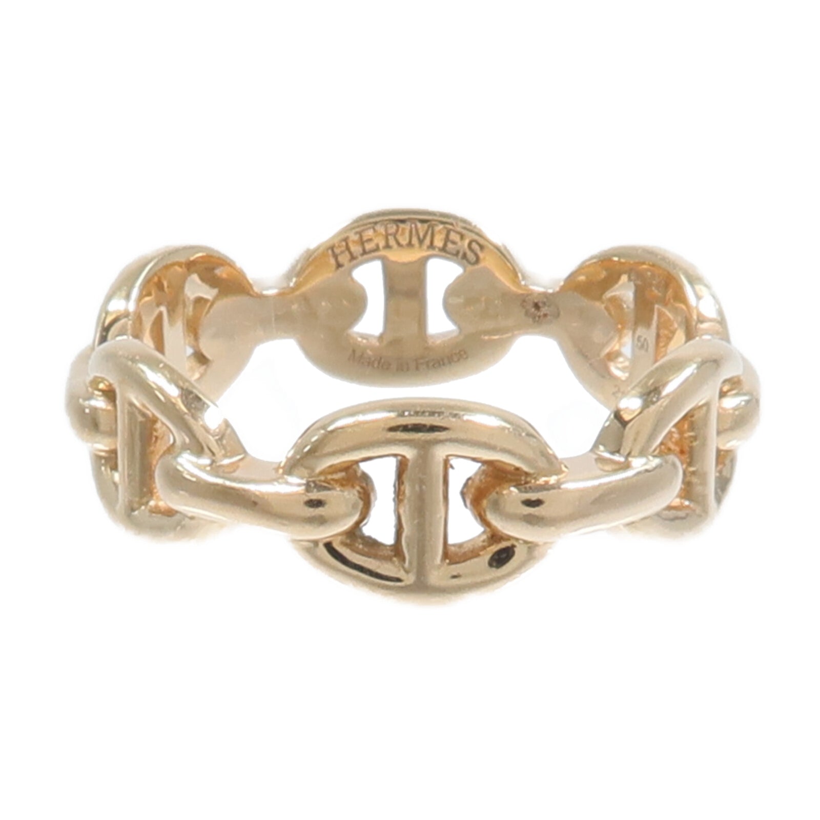 HERMES 18K玫瑰金Chaine d'ancre Enchainee Ring戒指