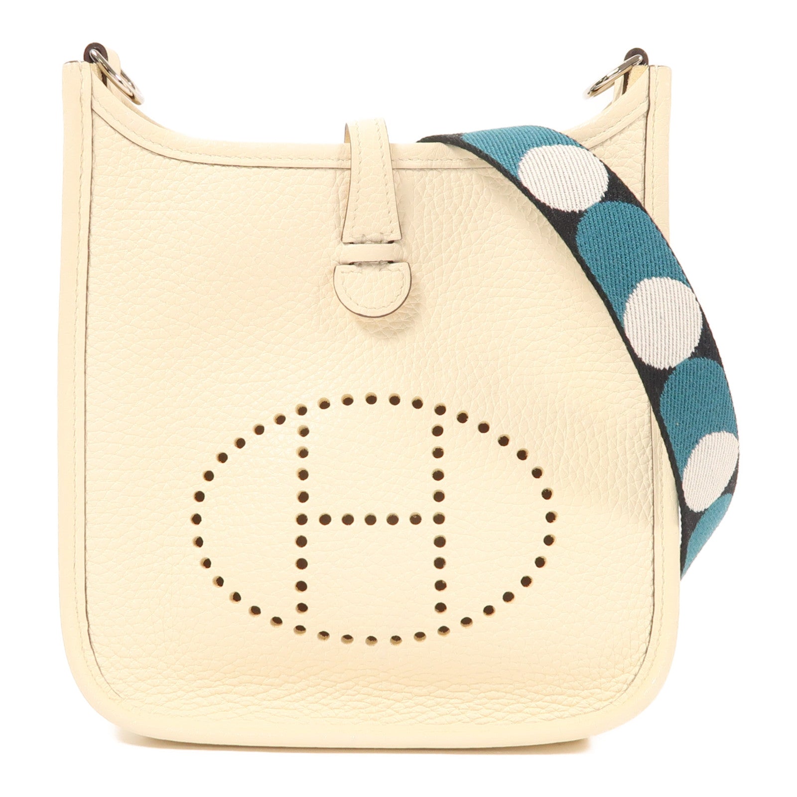 HERMES Clemence皮革Evelyne TPM銀扣肩背袋Nata