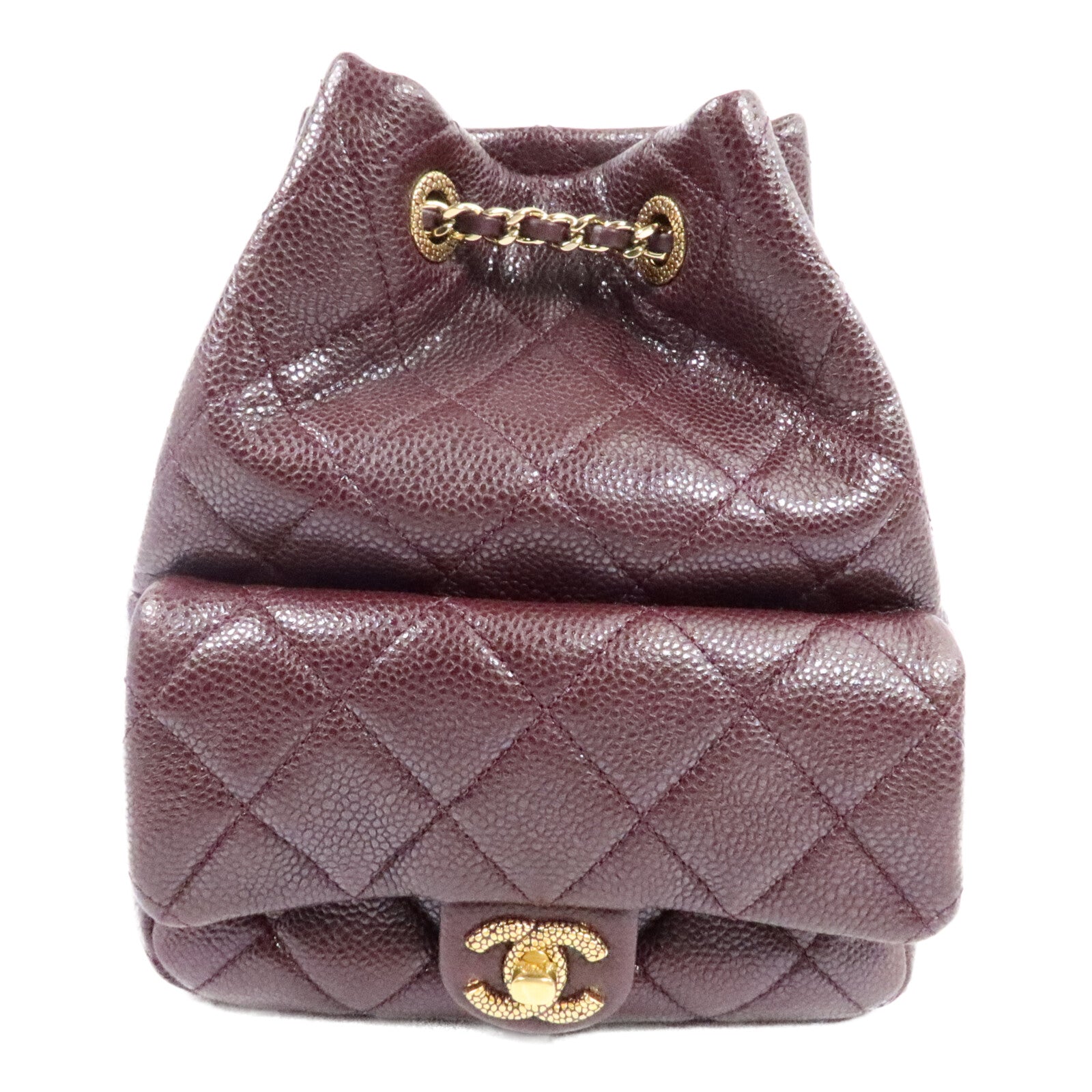 CHANEL 牛皮皮革Backpack鏈帶背包