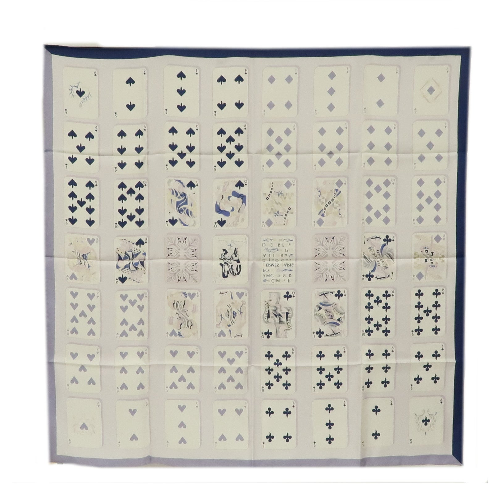 HERMES Scarf Scarves 003169S Silk Purple Blue White