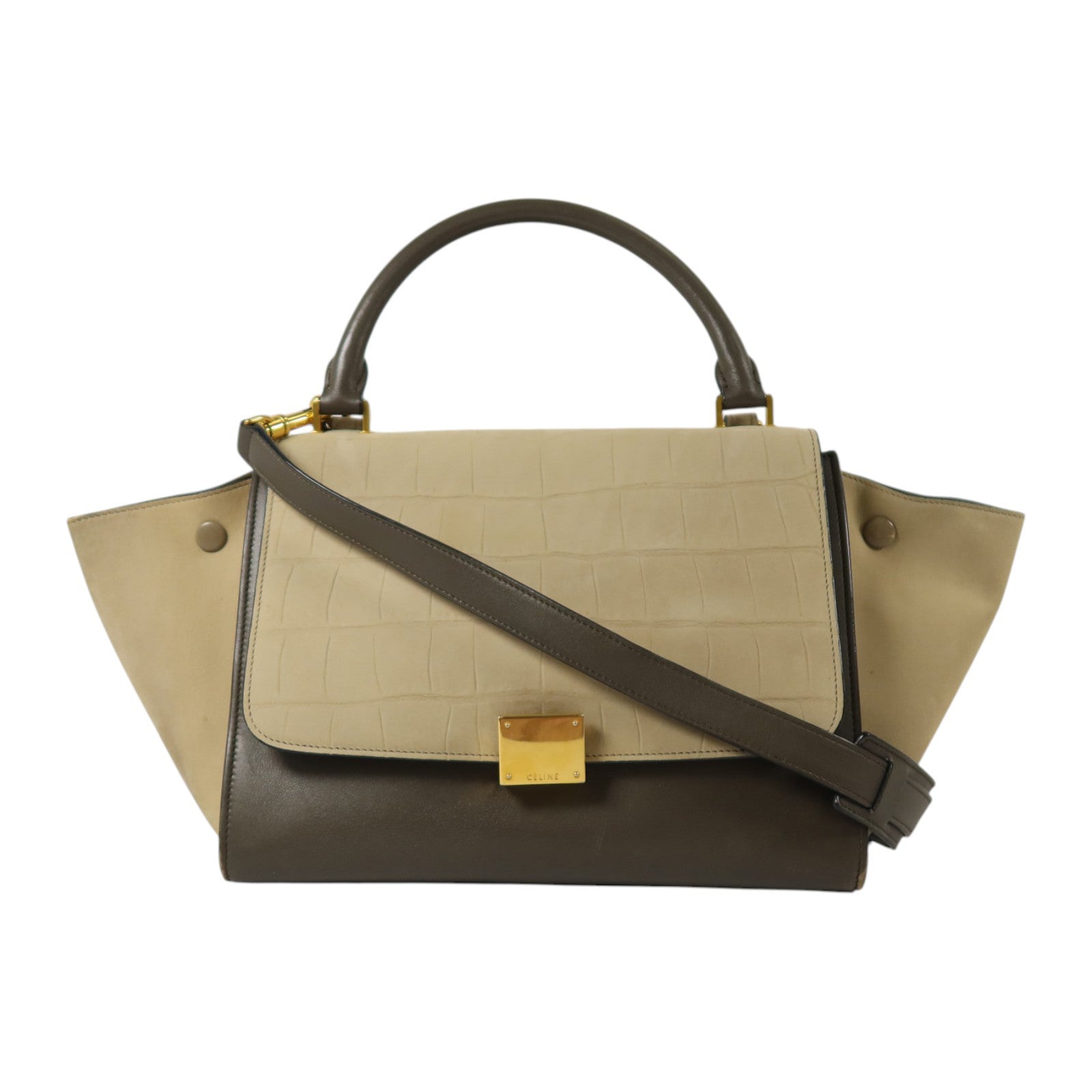 CELINE 牛皮皮革Trapeze金扣手挽肩背兩用袋