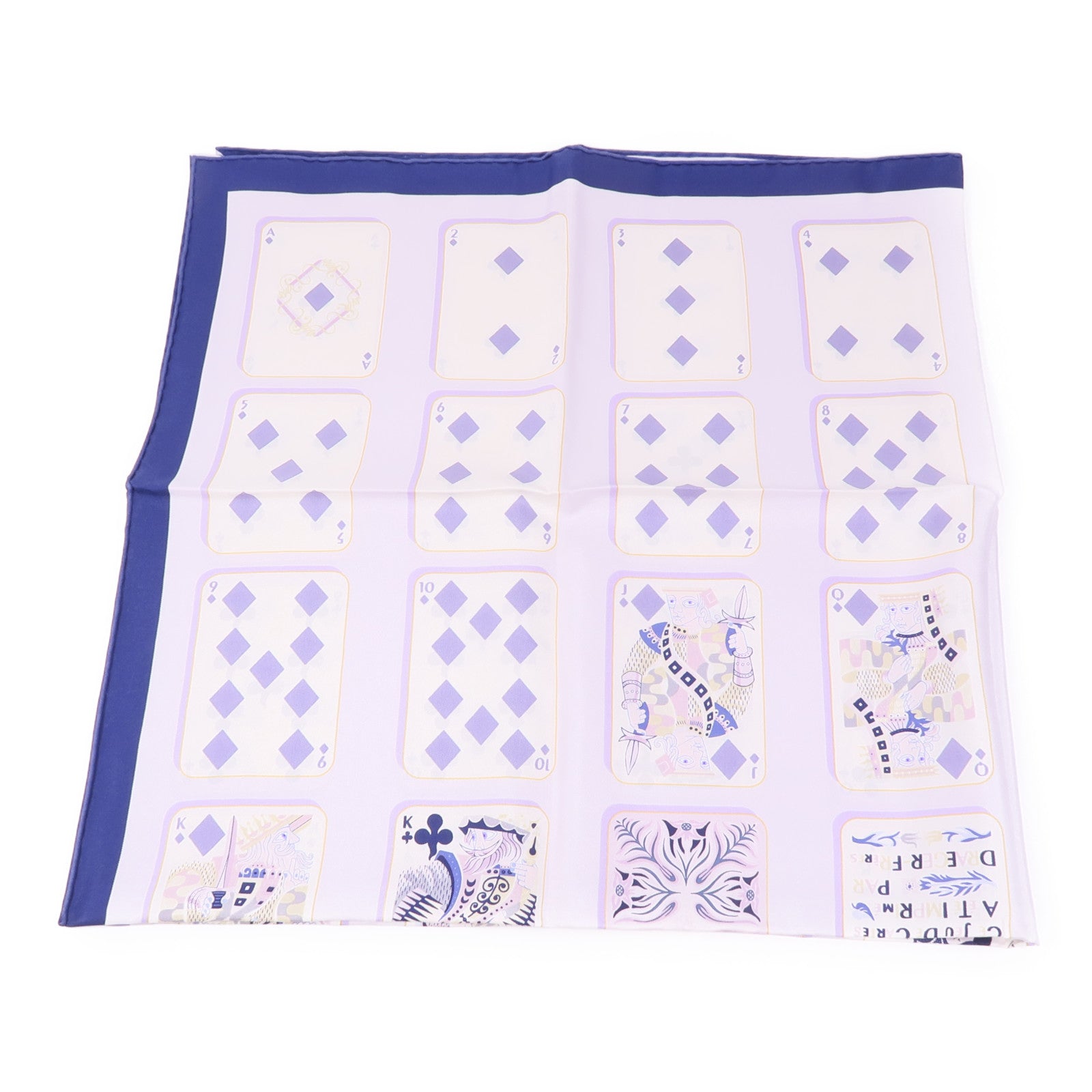 HERMES Scarf Scarves 003169S Silk Purple Blue White