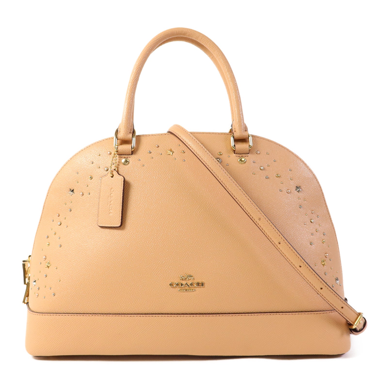 COACH 【激減優惠】牛皮皮革2 Way Shoulder Bag金扣手挽肩背兩用袋