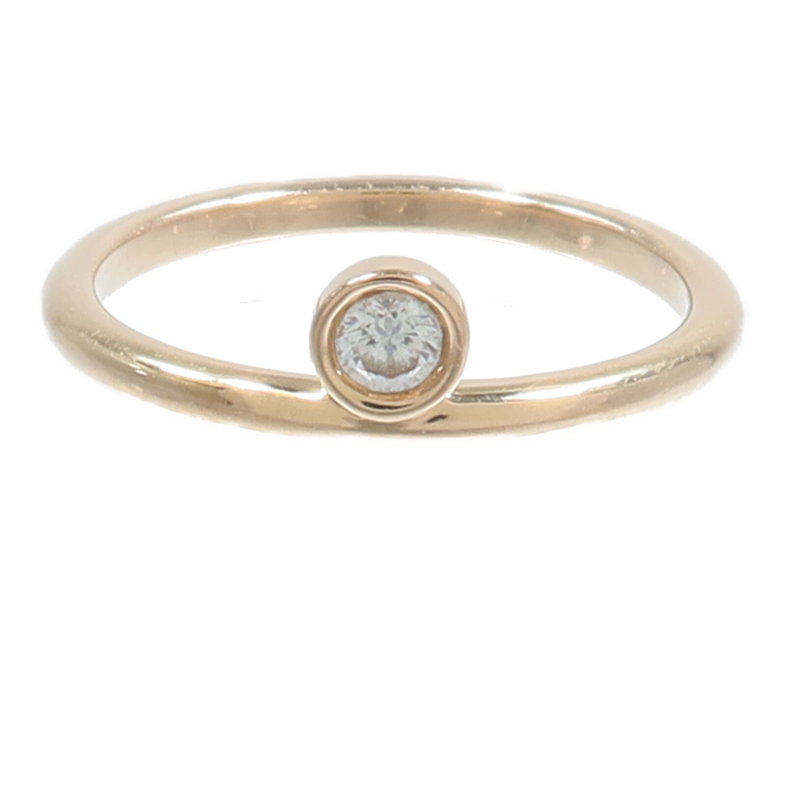 HERMES 18K玫瑰金Bague Link H Rond鑽石戒指