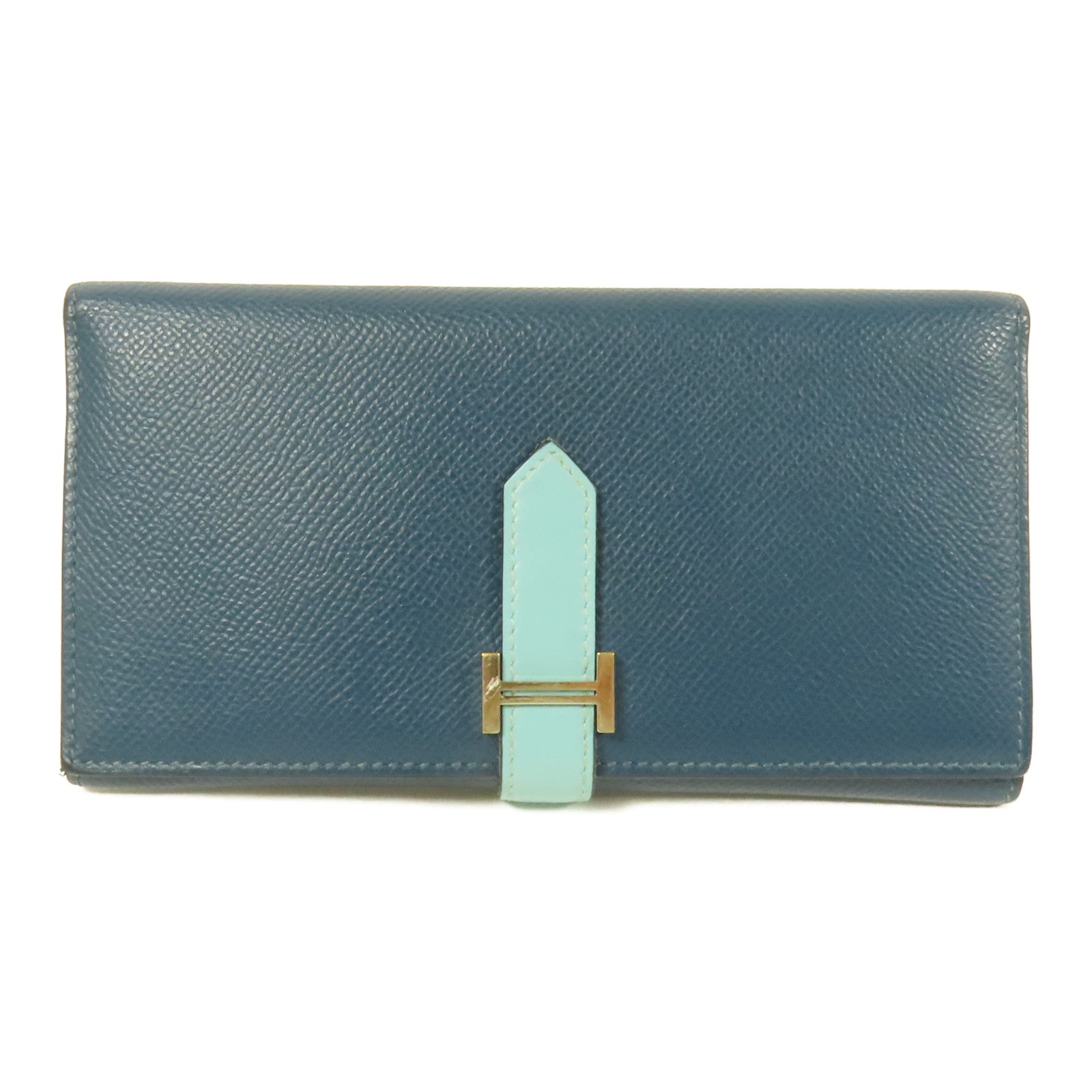 HERMES 【激減優惠】Epsom皮革Bearn Trifold Wallet銀扣長錢包