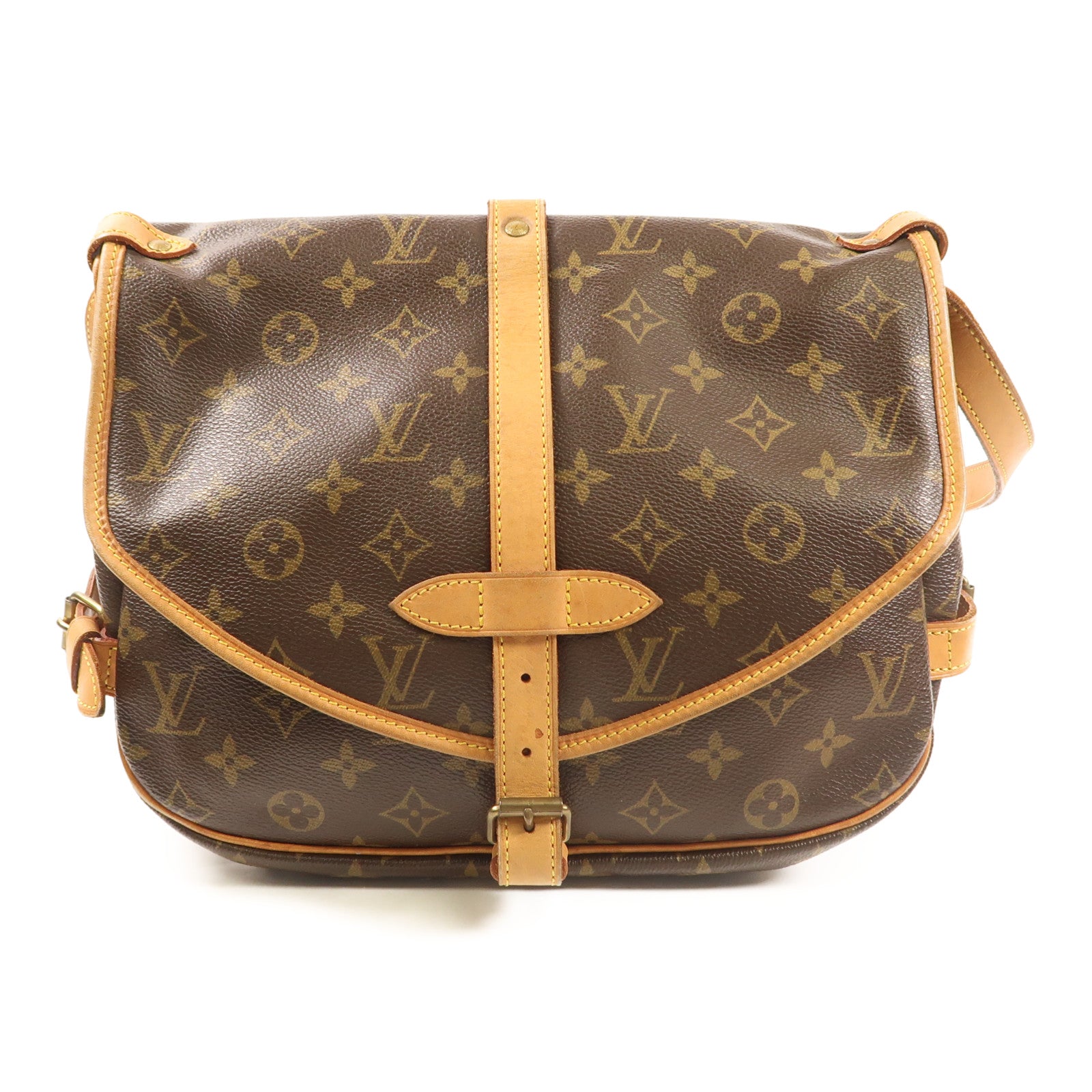 LOUIS VUITTON【激減優惠】 Monogram Saumur 30金扣肩背袋
