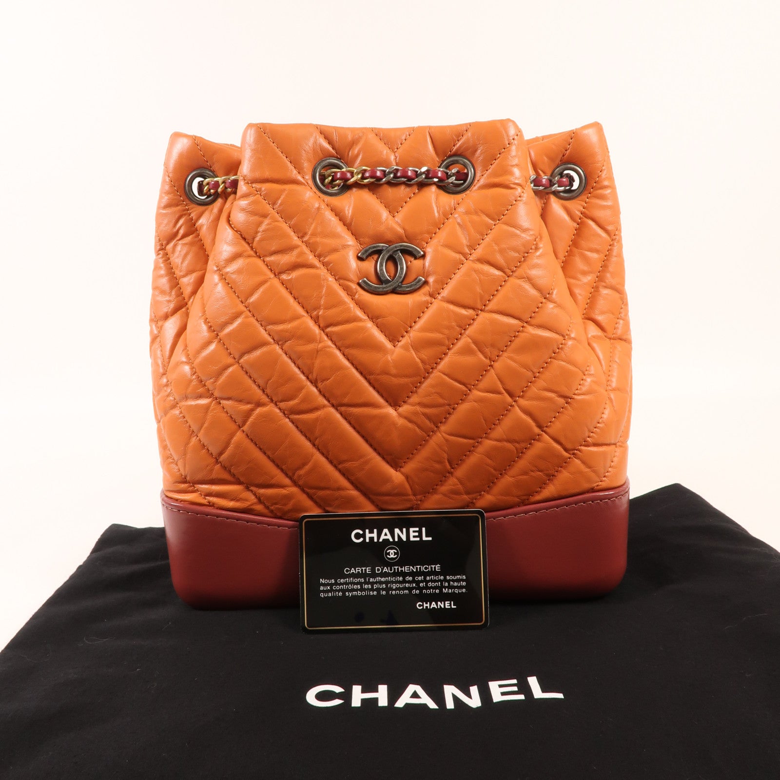 CHANEL 牛皮皮革Gabrielle BackPack鏈帶背包