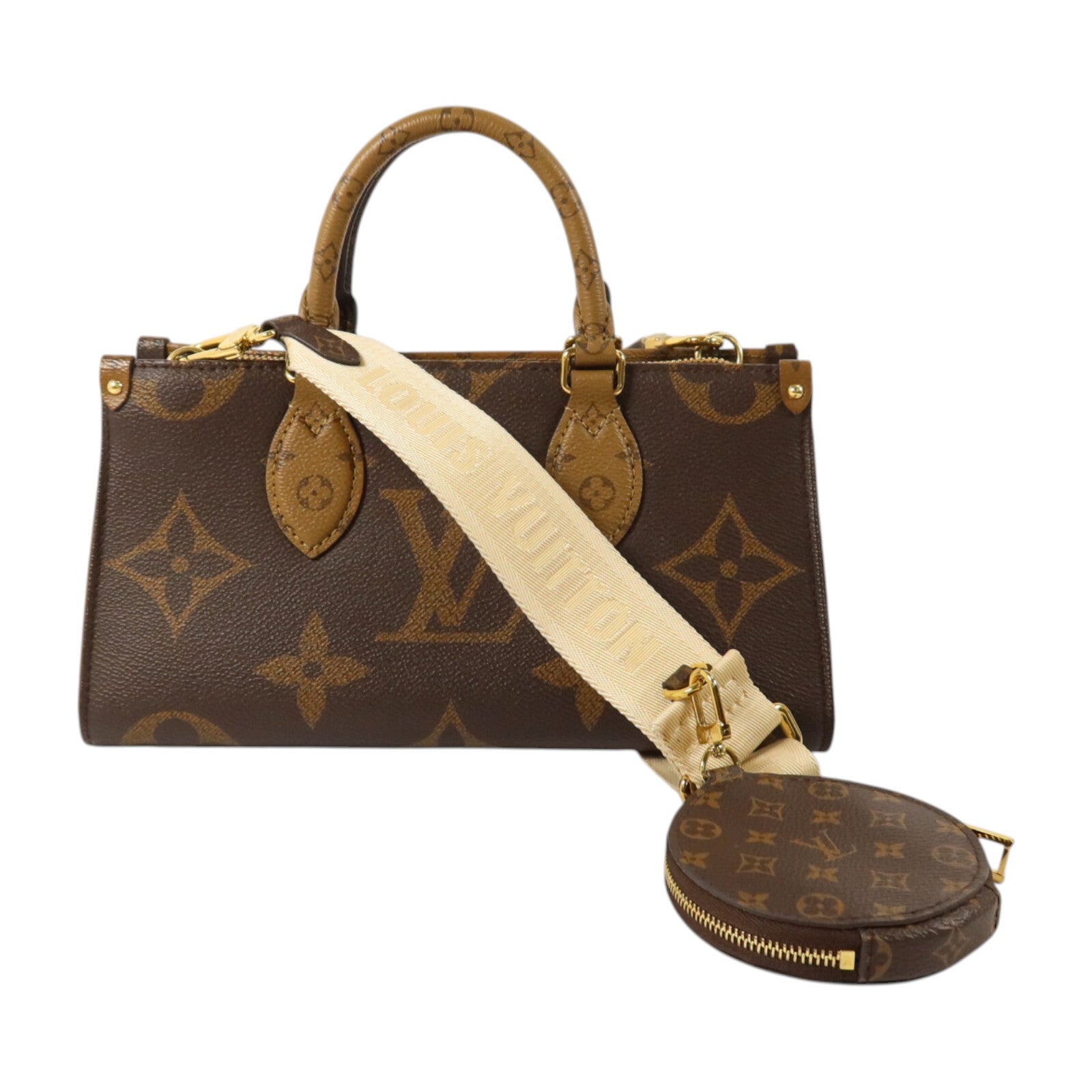 LOUIS VUITTON Monogram Reverse On The Go East West金扣手挽肩背兩用包袋