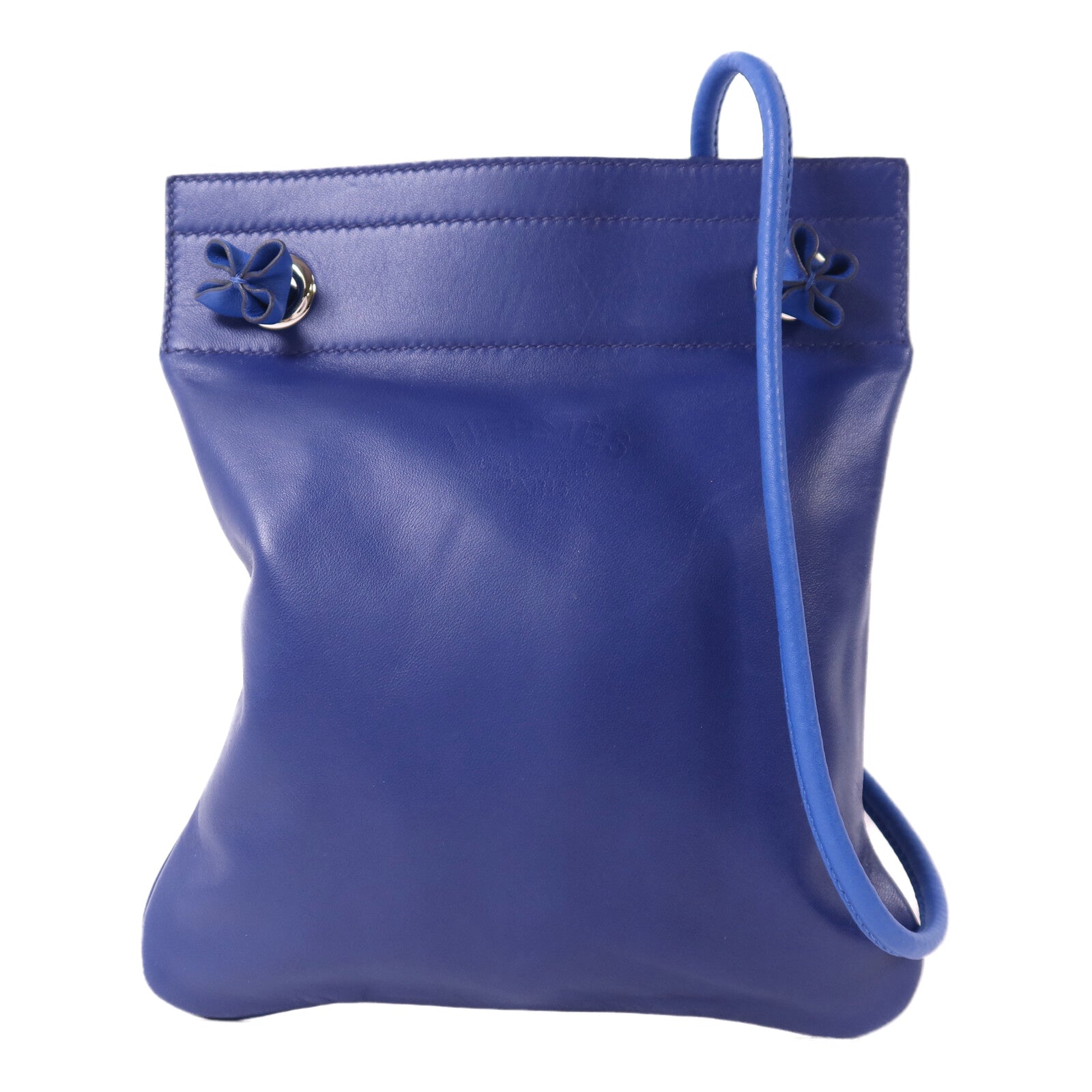 HERMES Swift皮革Aline銀扣肩背Bleu Electrique