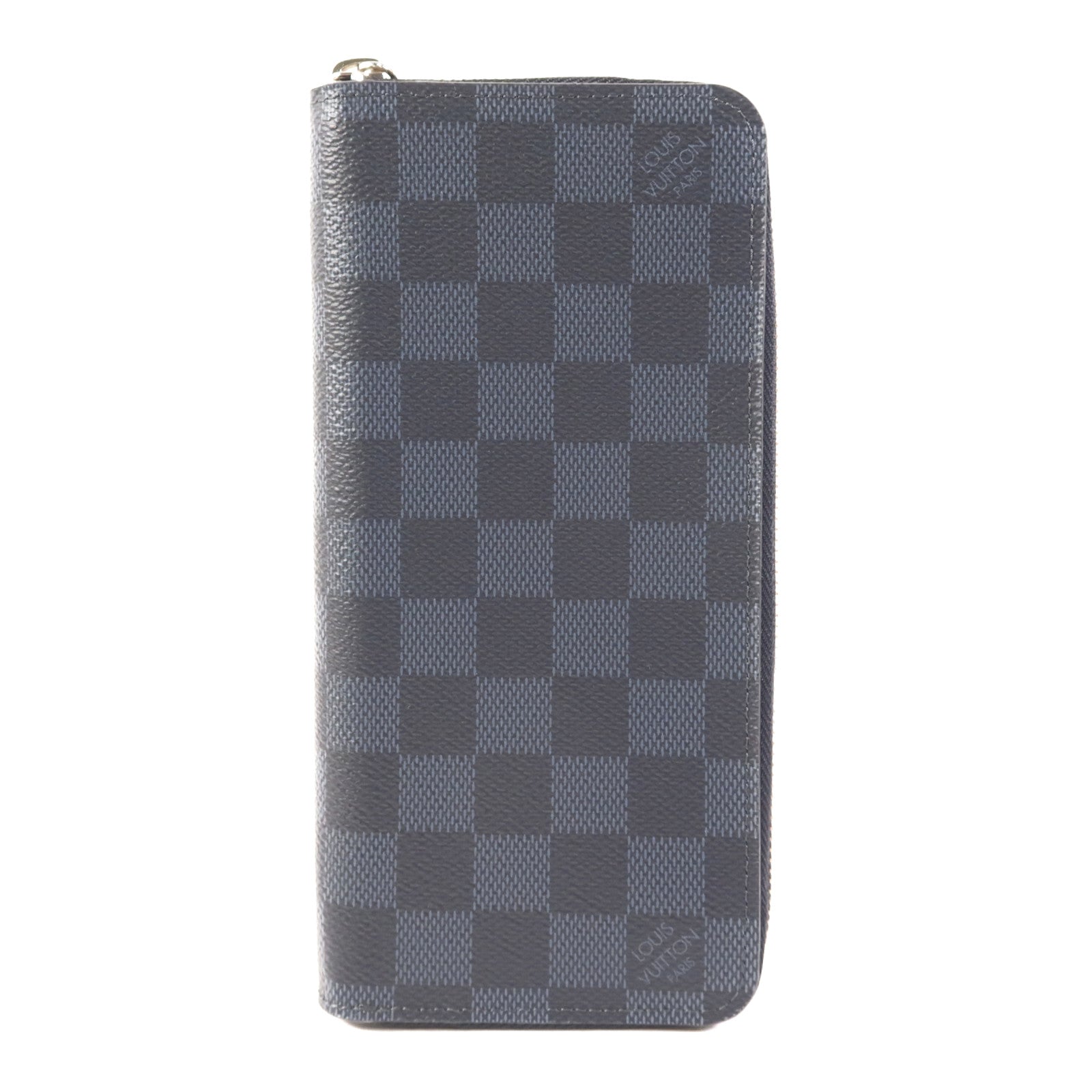 LOUIS VUITTON Damier Graphite Zipper Wallet Vertical銀扣長錢包