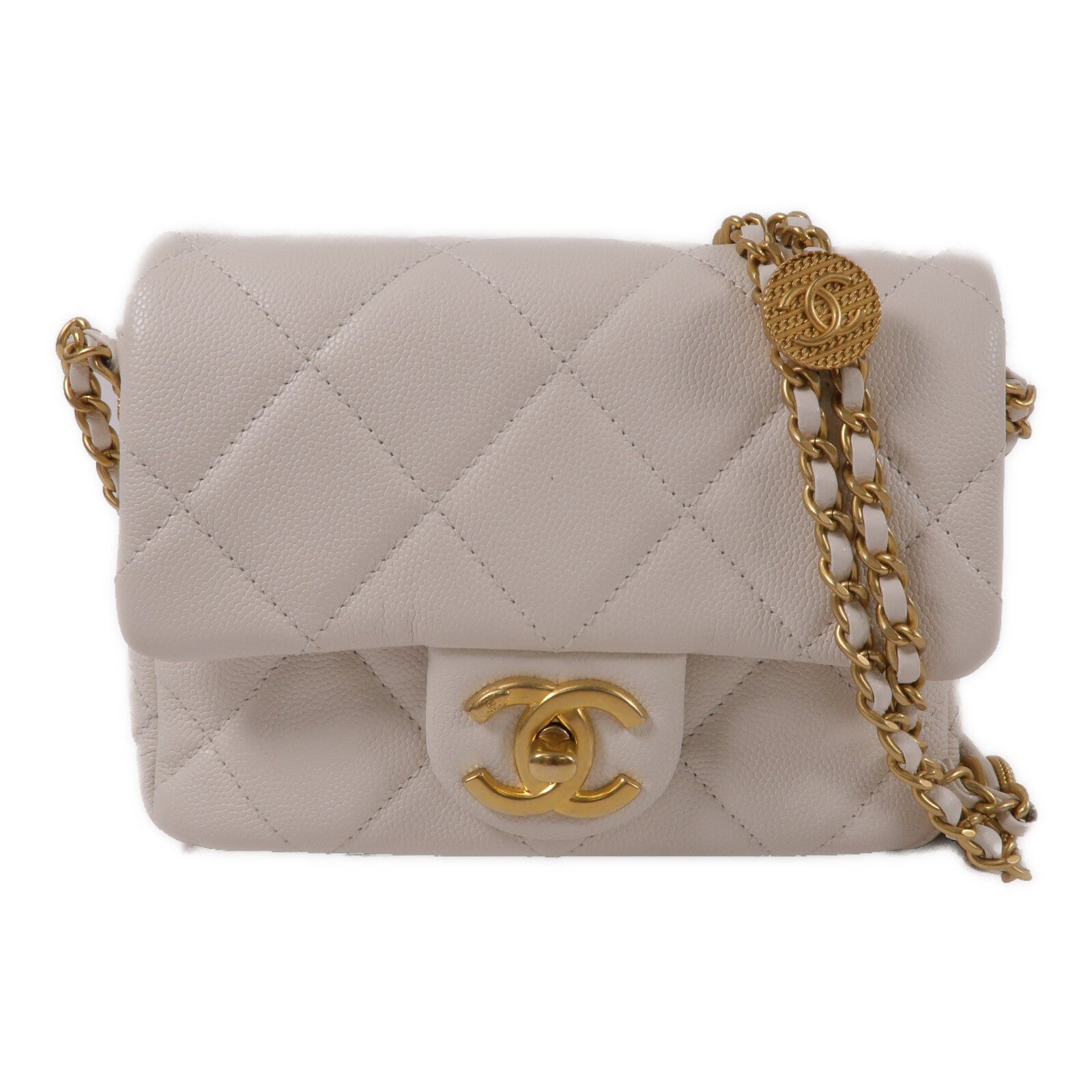 CHANEL 牛皮皮革Chain Shoulder鏈帶肩背袋