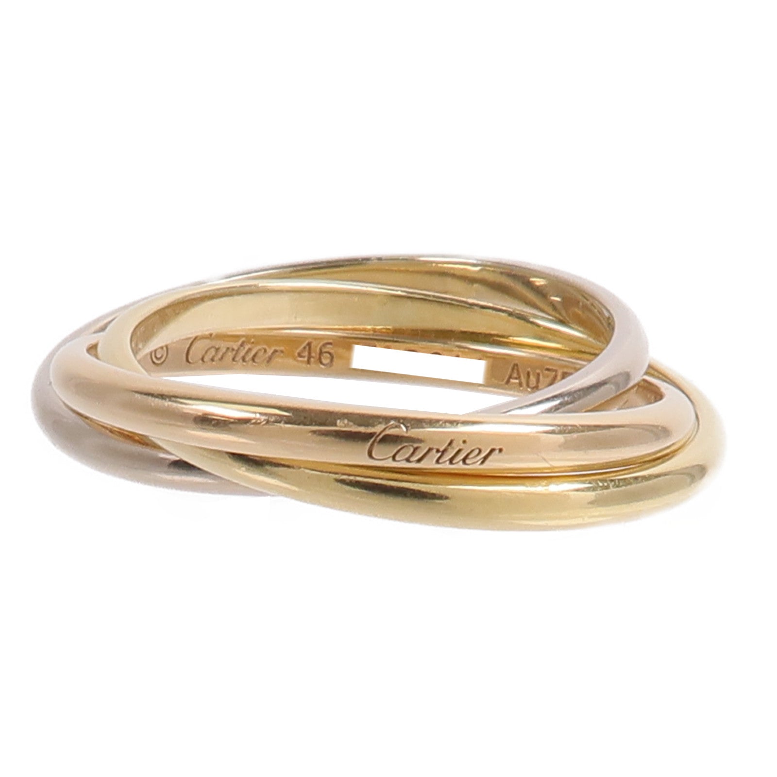CARTIER 18K白金/黃金/黃金Mini Trinity Ring戒指
