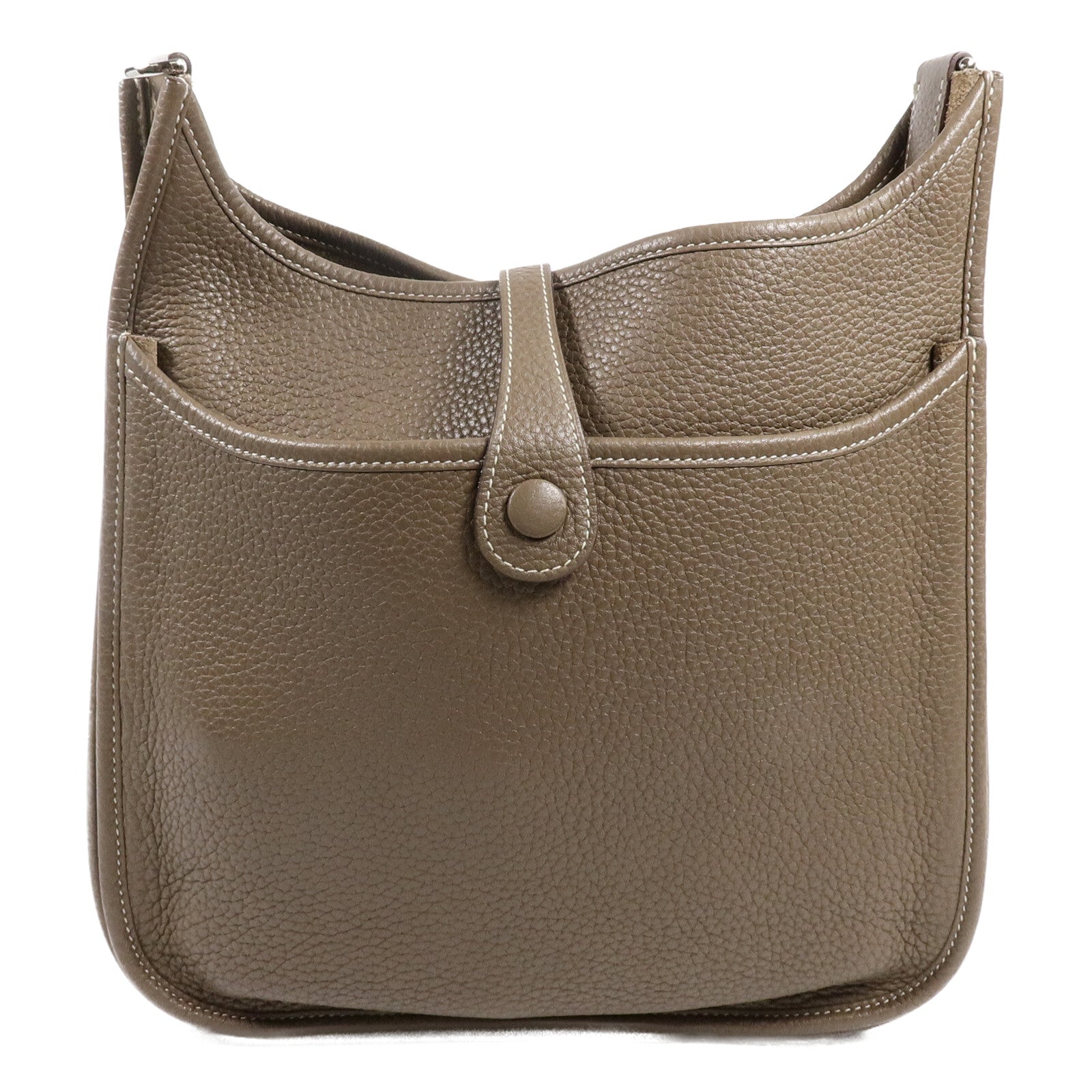 HERMES Clemence皮革Evelyne PM 肩背袋Etoupe