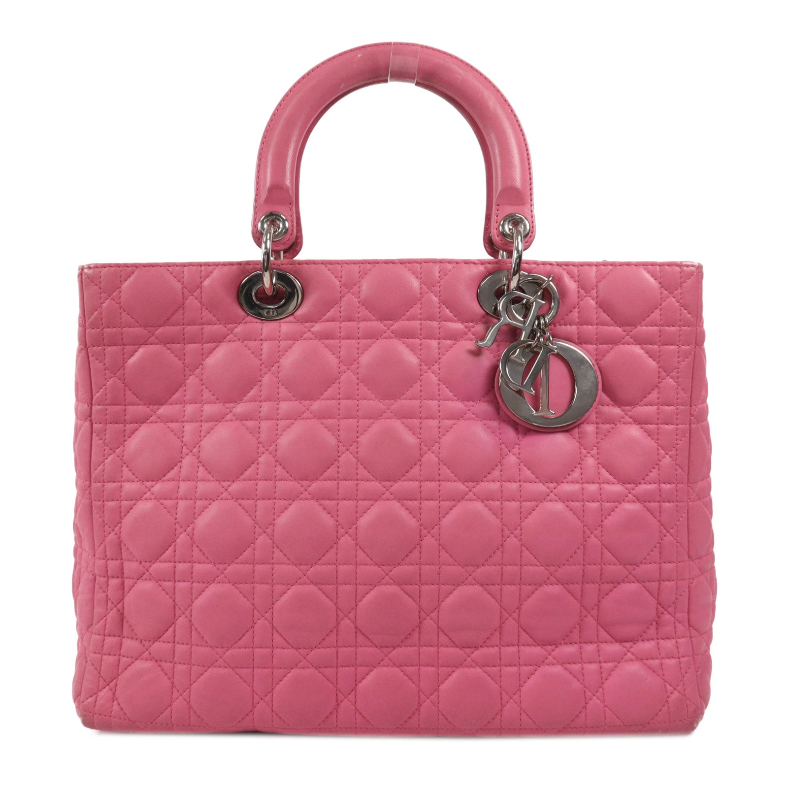 Dior 羊皮皮革Lady Dior銀扣手挽袋