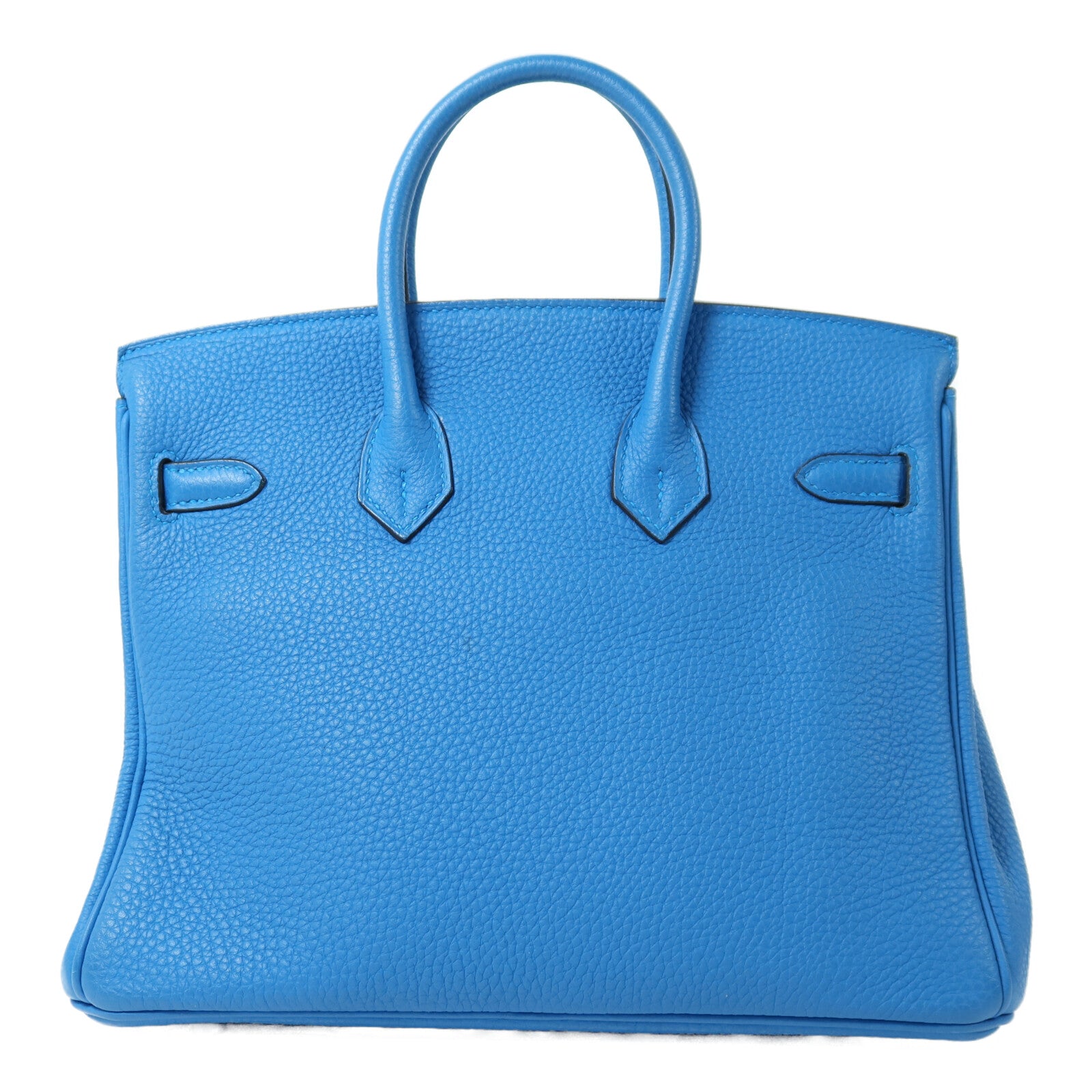 HERMES Togo皮革Birkin 25銀扣手挽袋Blue Zanziar