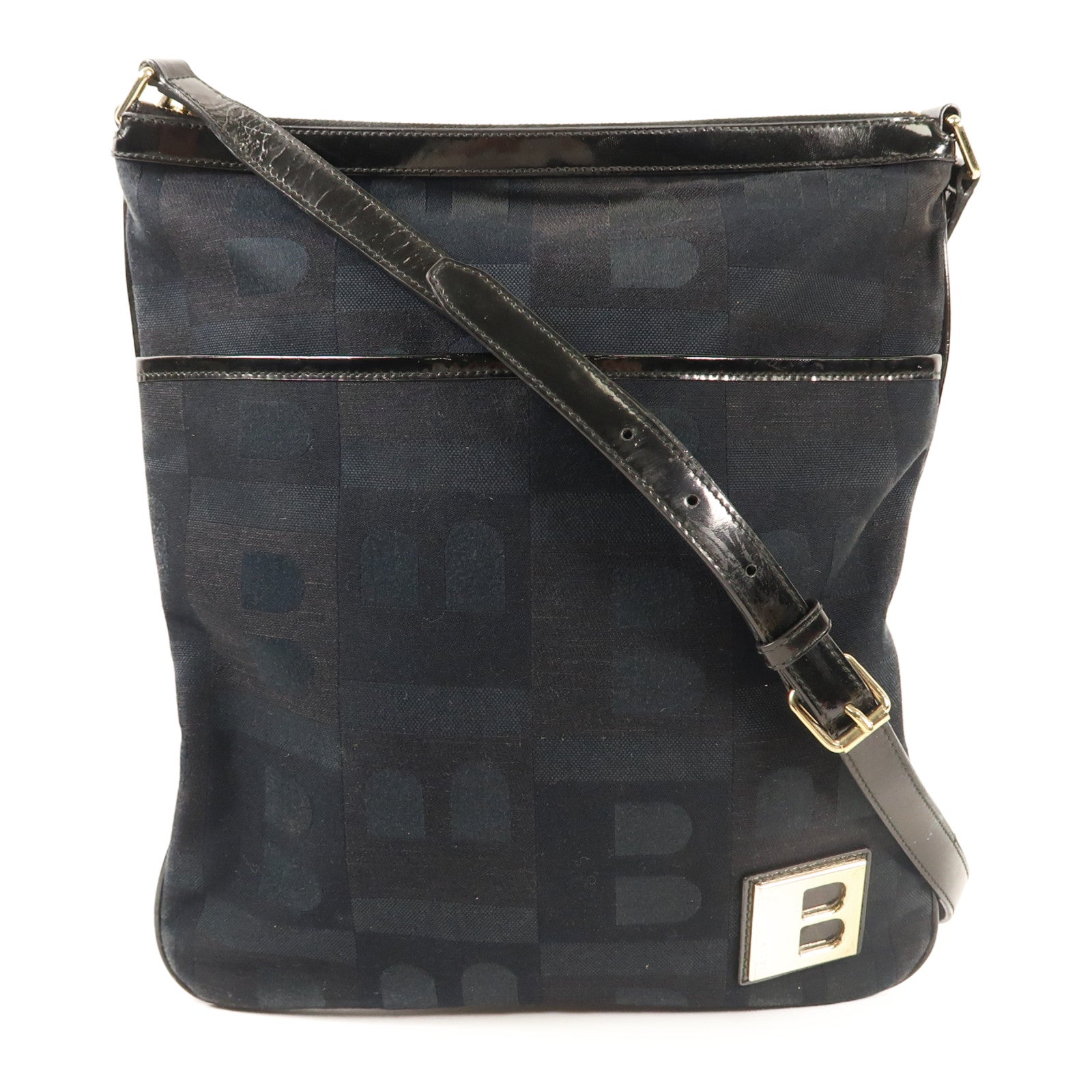 BALLY 帆布Shoulder Bag銀扣肩背袋