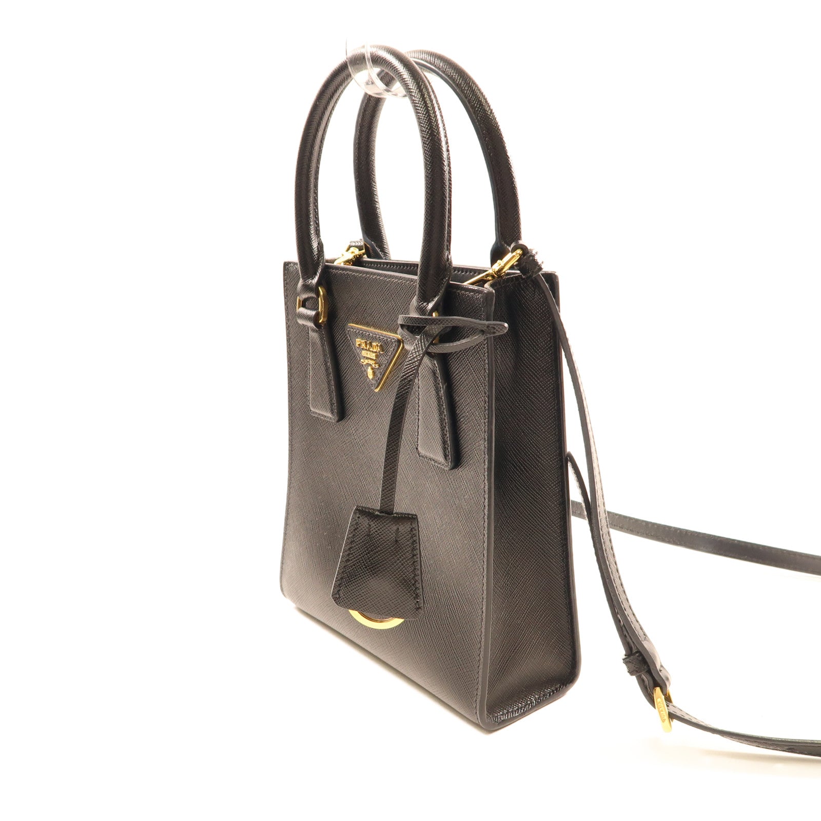 PRADA 牛皮皮革2 way Bag金扣手挽肩背兩用袋