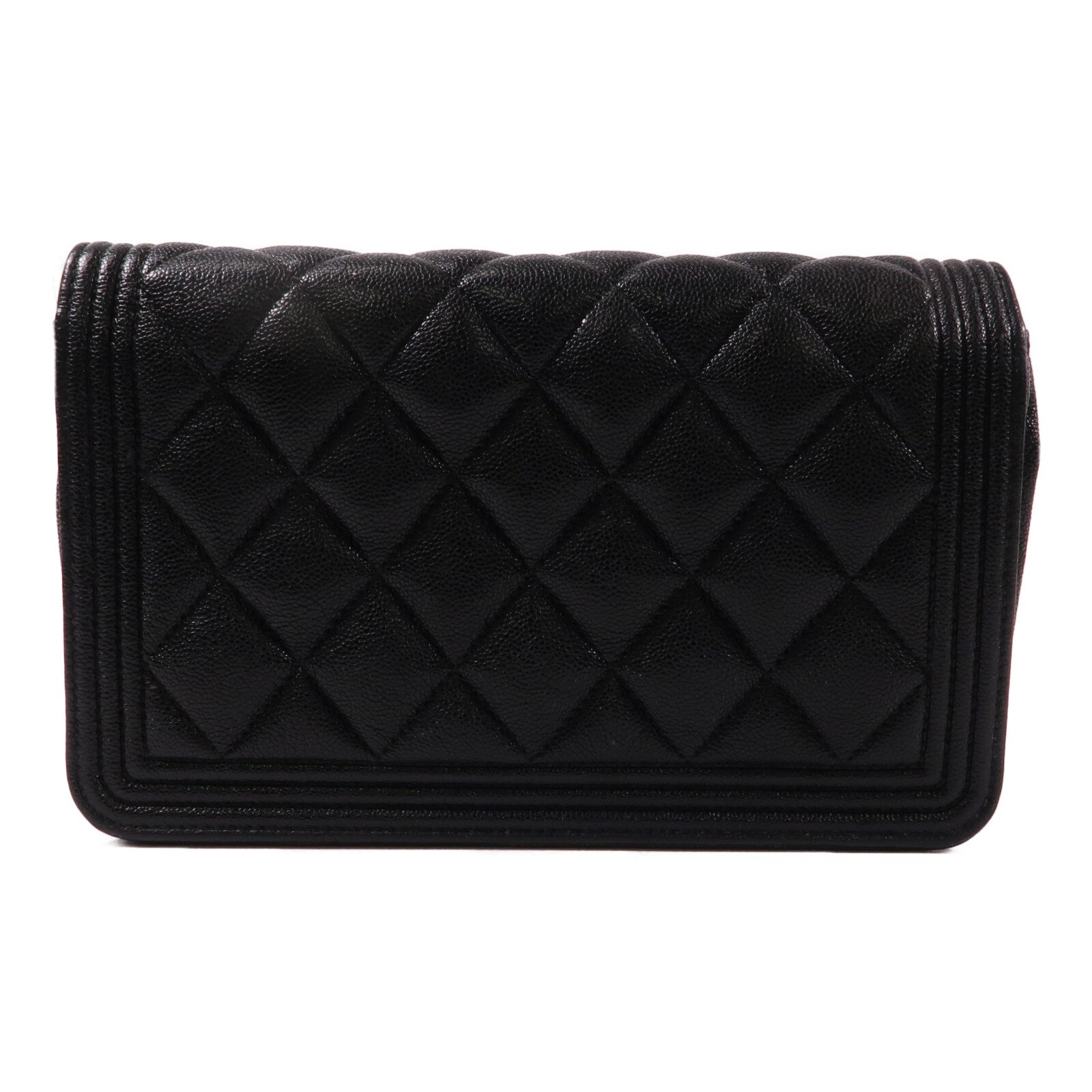CHANEL 牛皮皮革Boy Wallet On Chain鏈帶肩背袋