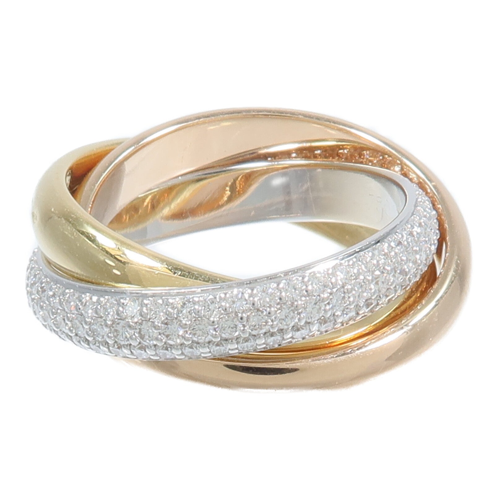 CARTIER 18K黃金/白金/玫瑰金Trinity Diamond Ring鑽石戒指