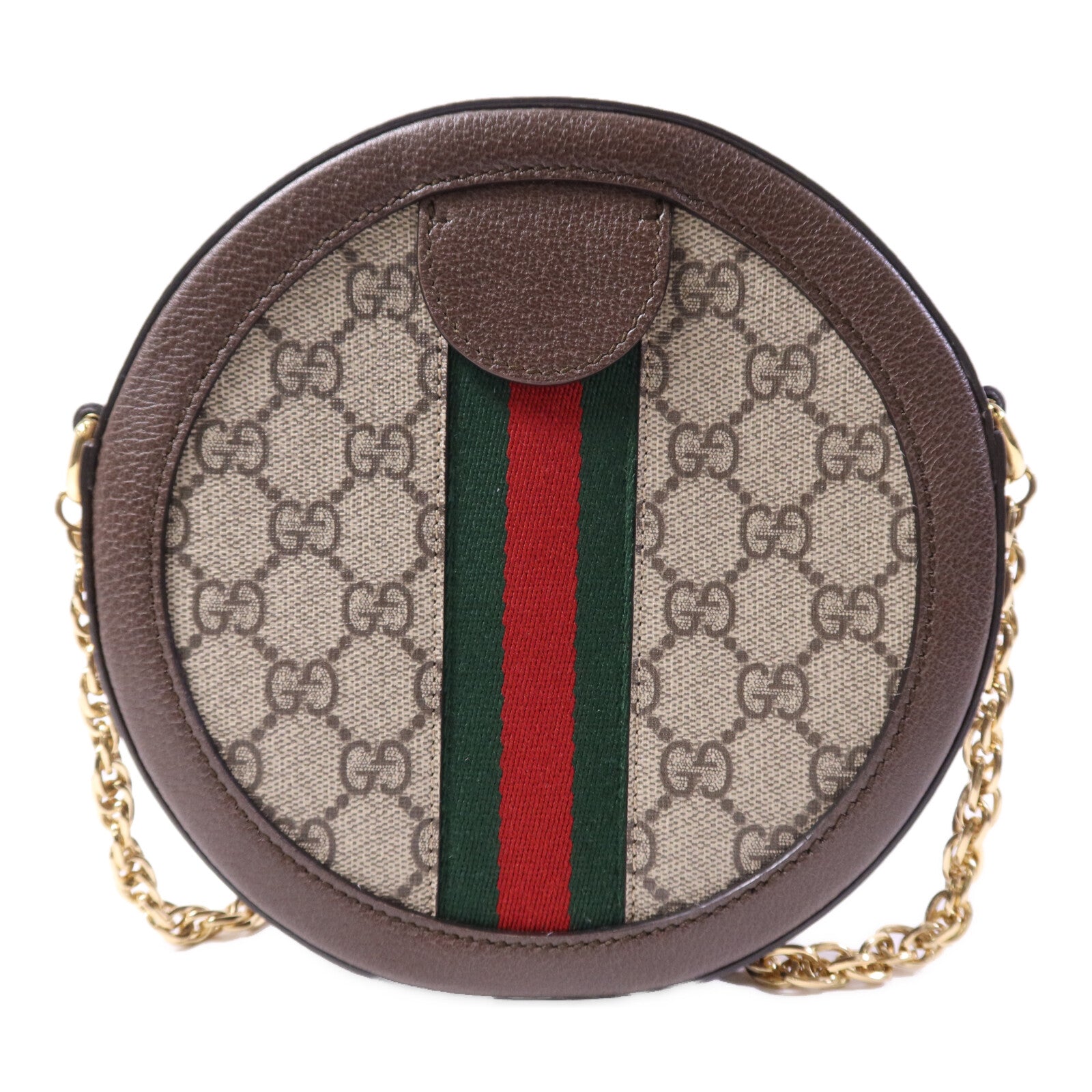 GUCCI 塗層帆布Ophidia金扣鏈帶肩背袋