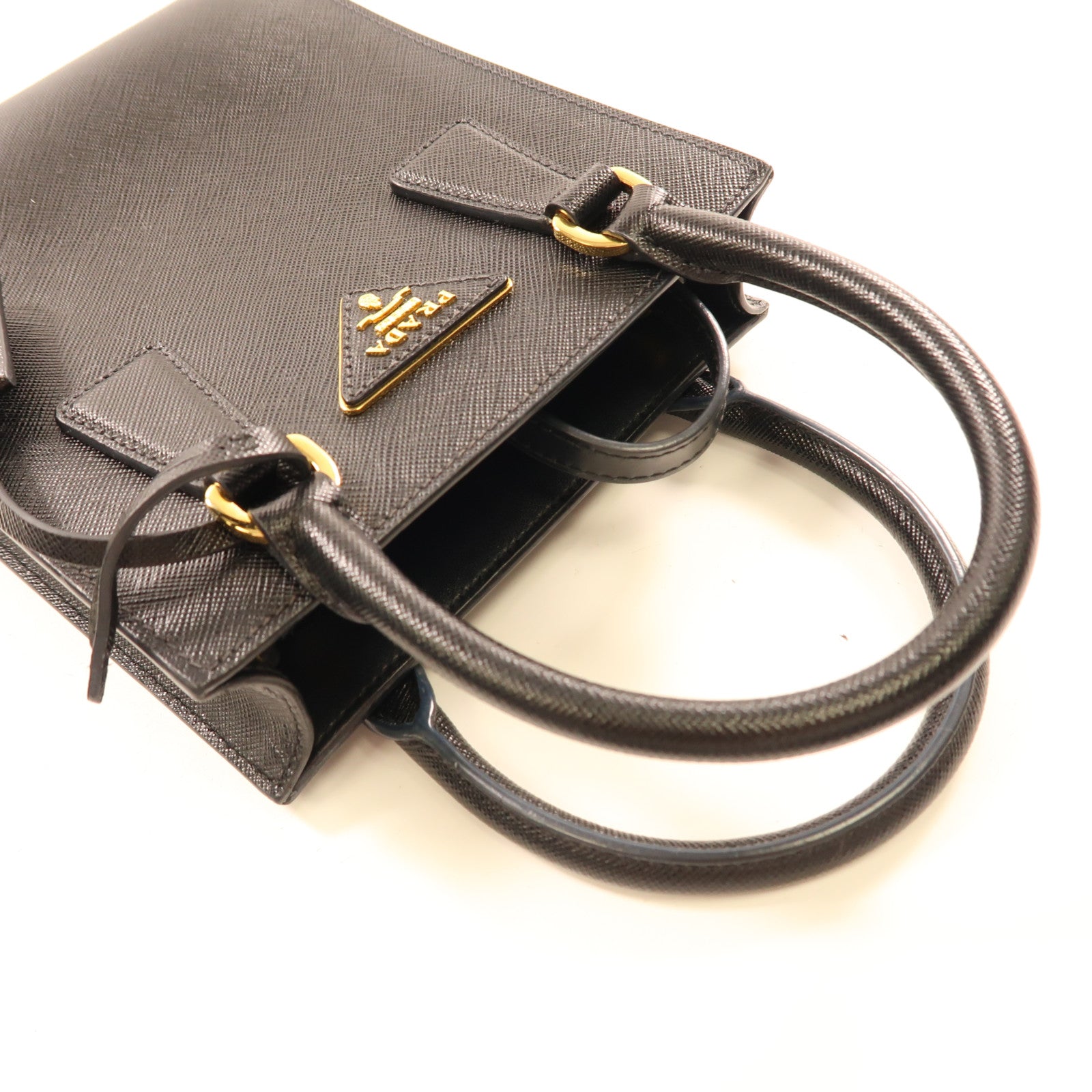 PRADA 牛皮皮革2 way Bag金扣手挽肩背兩用袋