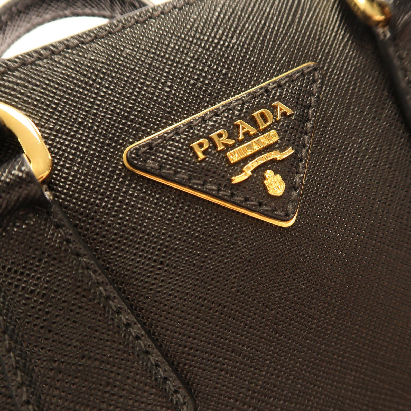 PRADA 牛皮皮革2 way Bag金扣手挽肩背兩用袋