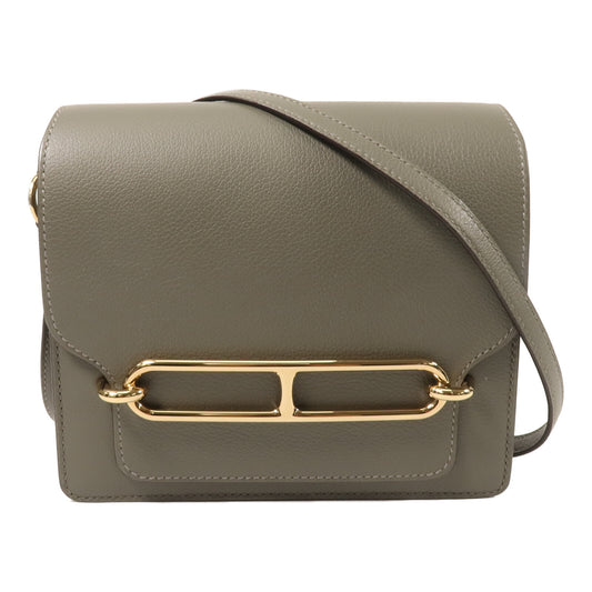 HERMES Evercolor皮革Roulis Mini肩背袋Gris Meyer