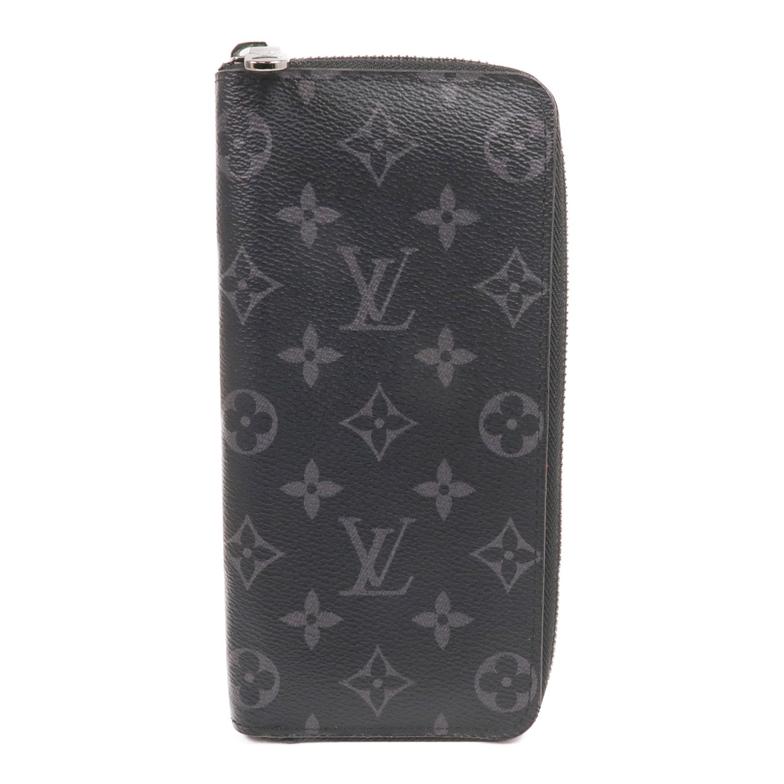 LOUIS VUITTON Monogram Eclipse Zippy Wallet Vertical銀扣長錢包