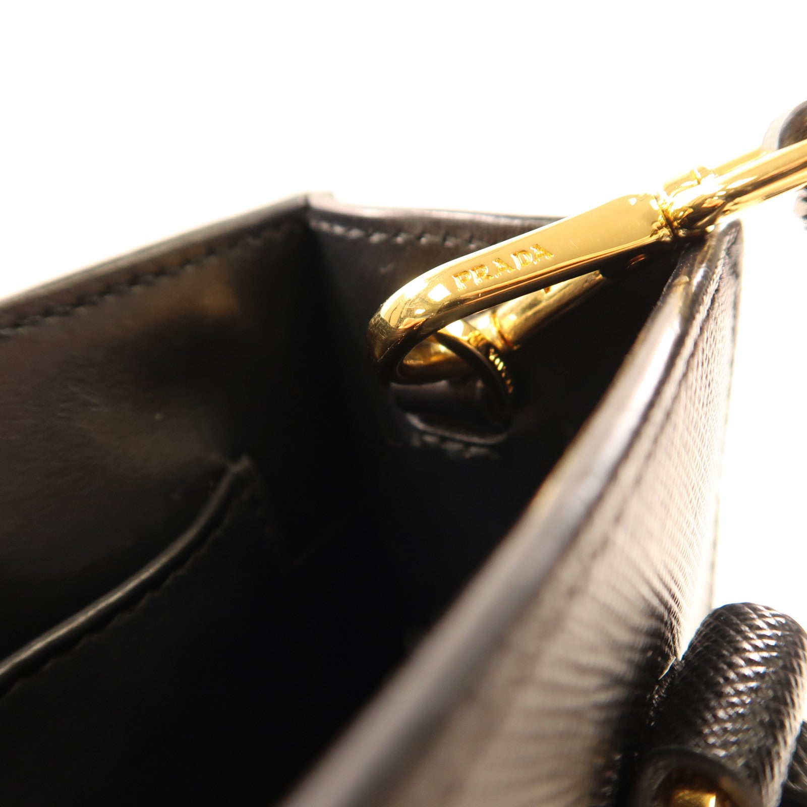 PRADA 牛皮皮革2 way Bag金扣手挽肩背兩用袋