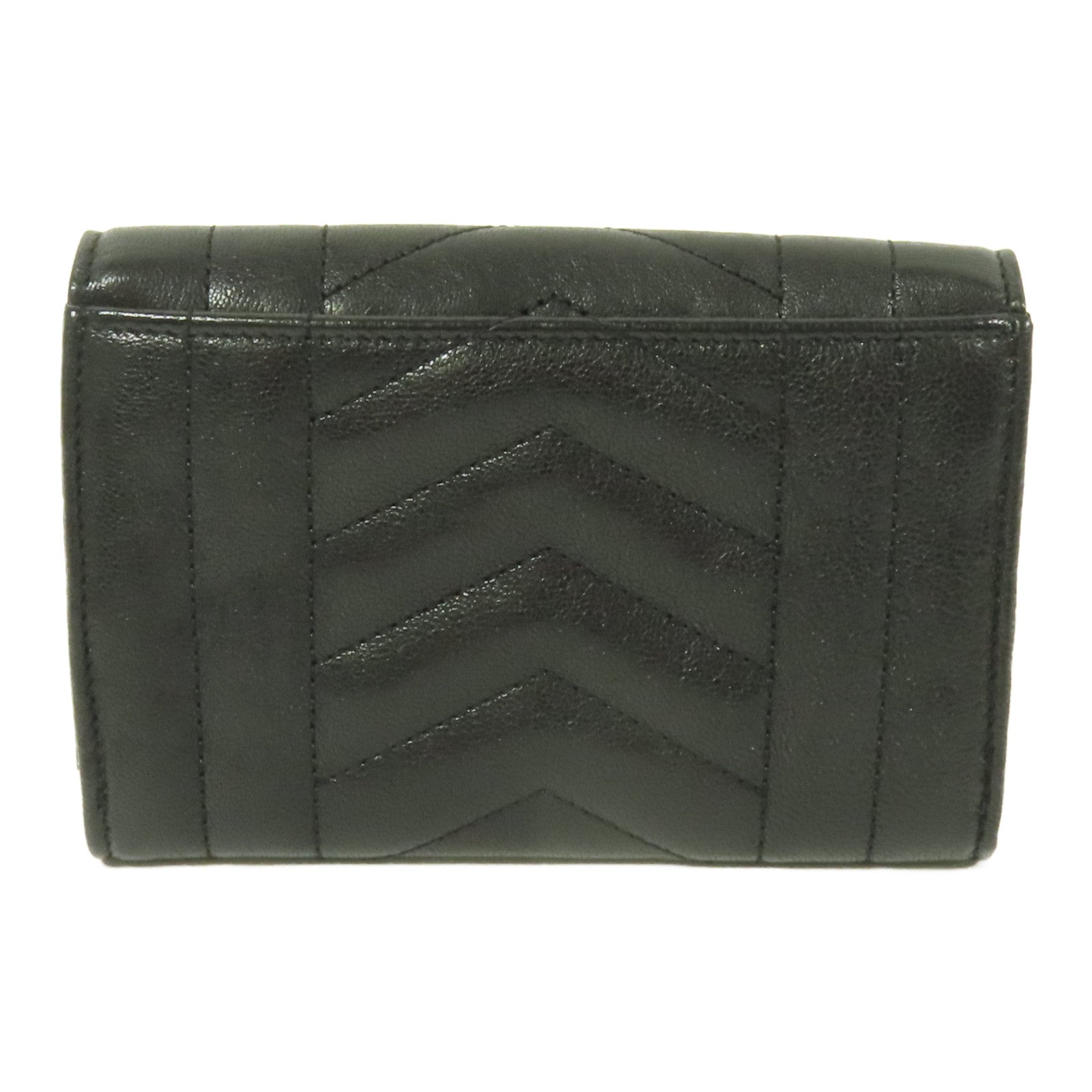 YVES SAINT LAURENT 牛皮皮革Bifold Wallet銀扣錢包