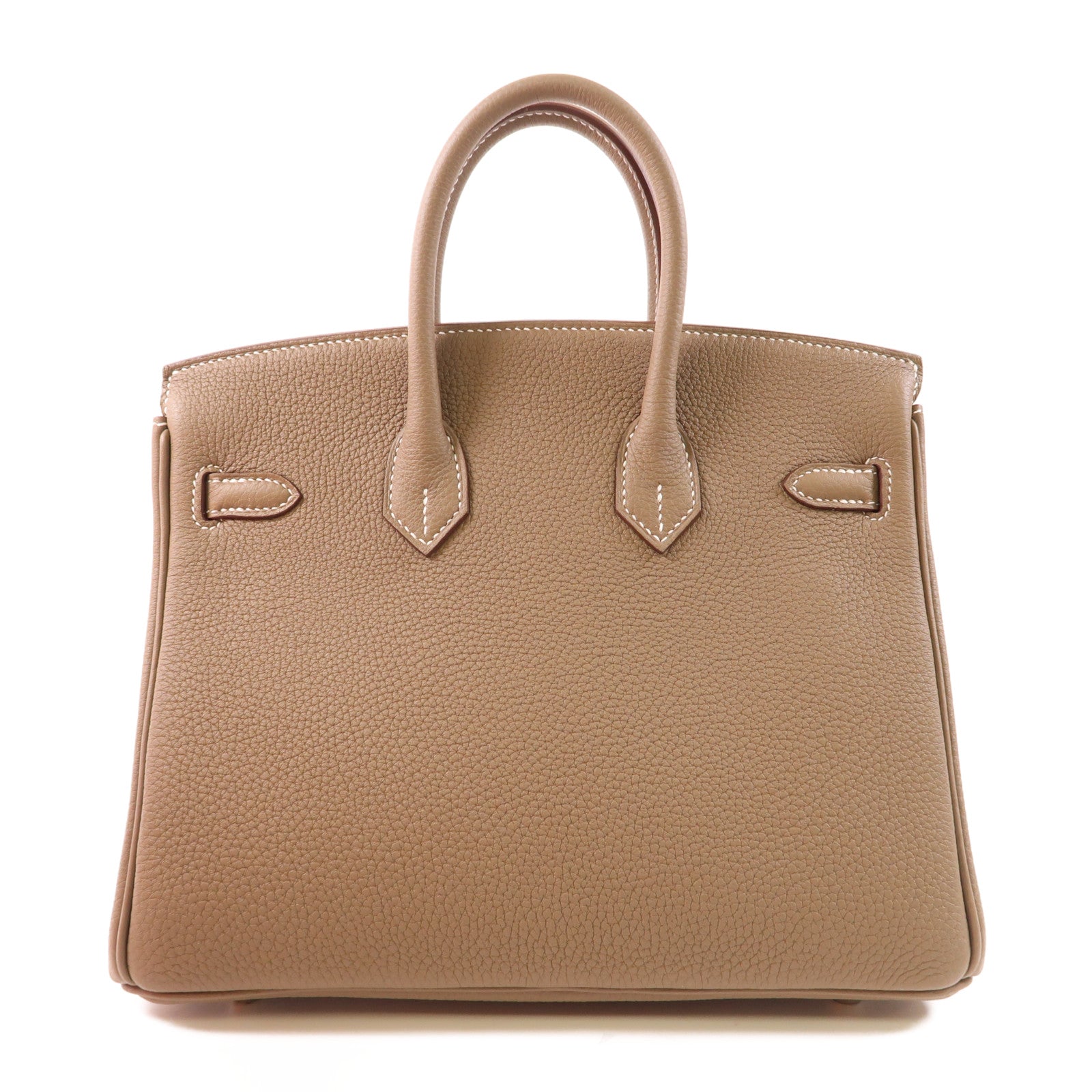 HERMES 【激減優惠】Togo皮革Birkin 25銀扣手挽袋Etoupe