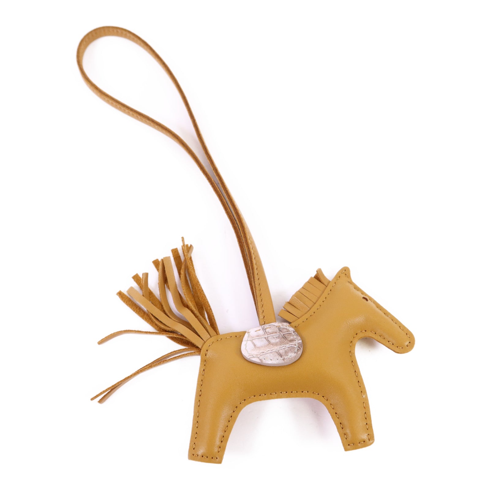 HERMES Milo/Alligator皮革Rodeo PM掛飾