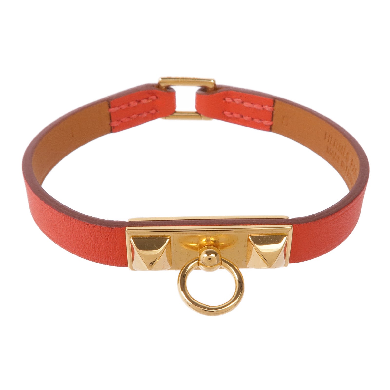 HERMES 【激減優惠】Swift皮革Rivale Mini Bracelet金扣手帶Rose Jaipur