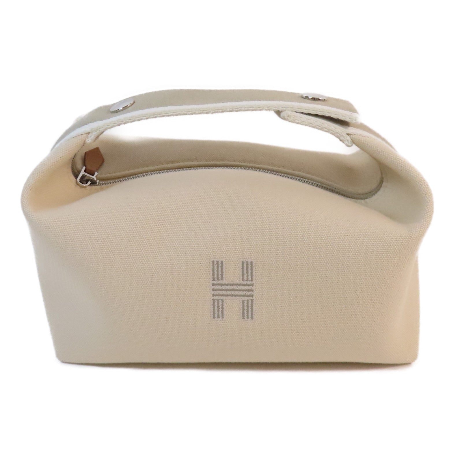 HERMES 帆布Bride A Brac銀扣手挽袋Nata