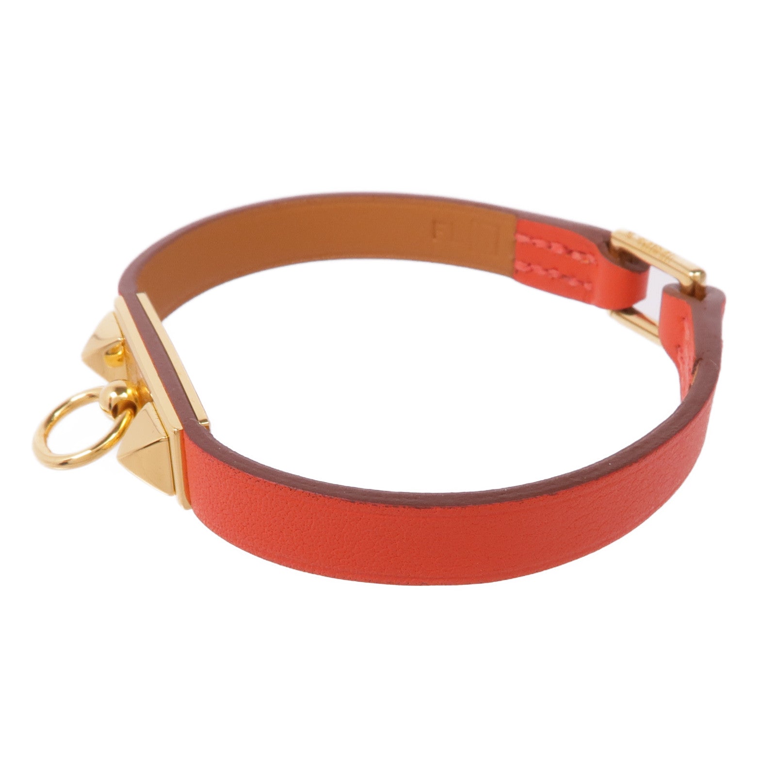 HERMES 【激減優惠】Swift皮革Rivale Mini Bracelet金扣手帶Rose Jaipur