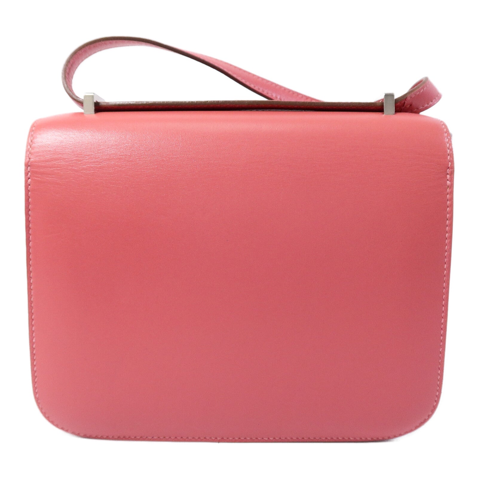 HERMES Tadelakt皮革Constance Mini肩背袋Rose Azalee